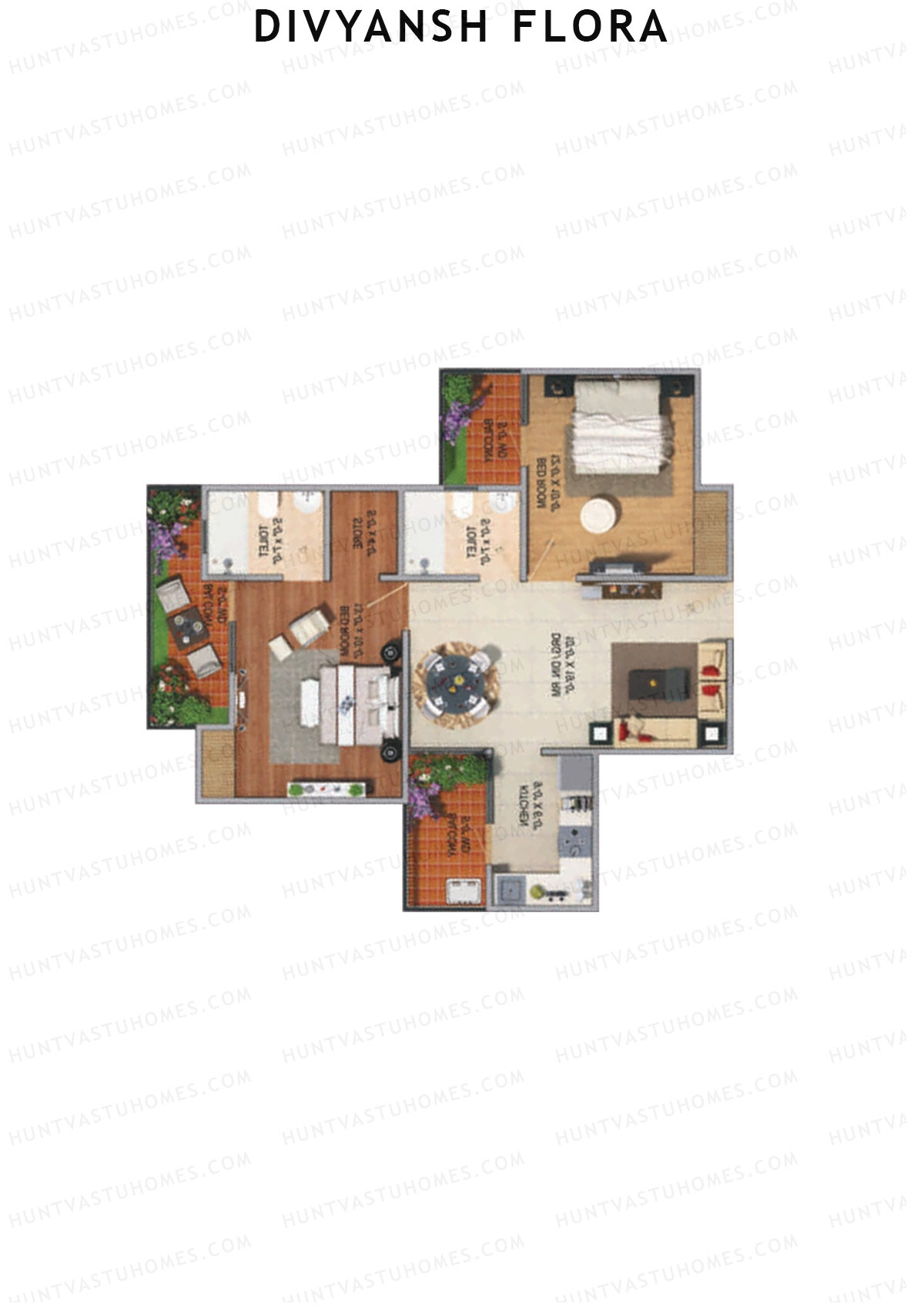Divyansh Flora Tower B2 Unit 6 (Type B) Floor Plan