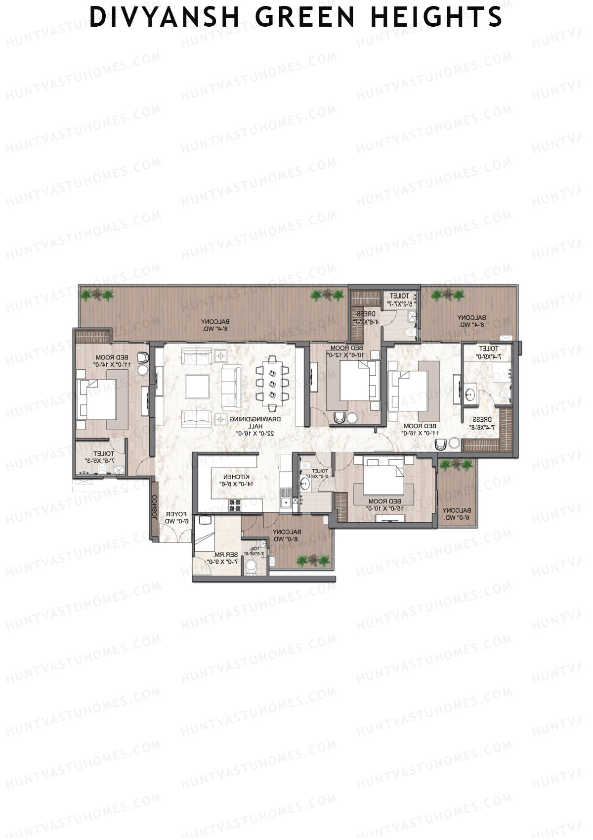 Divyansh Green Heights Maple Unit 14 Floor Plan