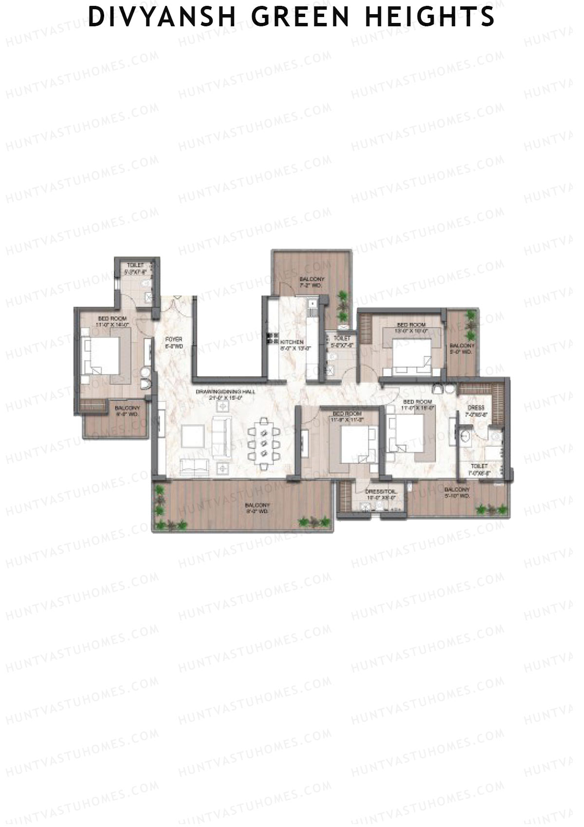Divyansh Green Heights Maple Unit 15 Floor Plan