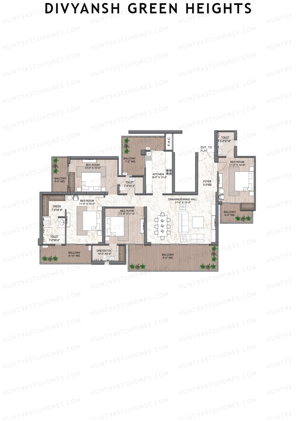 Divyansh Green Heights Maple Unit 16 Floor Plan