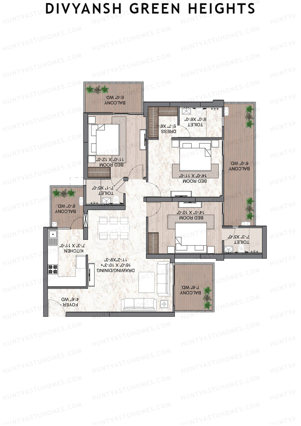 Divyansh Green Heights Olive Unit 8 Floor Plan