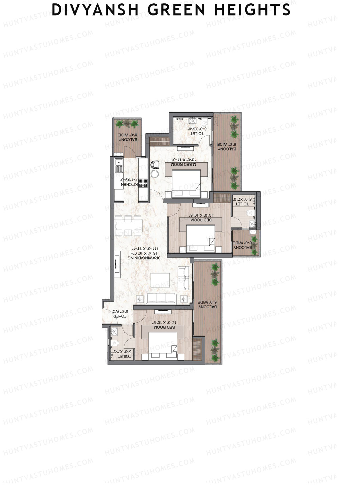 Divyansh Green Heights Olive Unit 9 Floor Plan