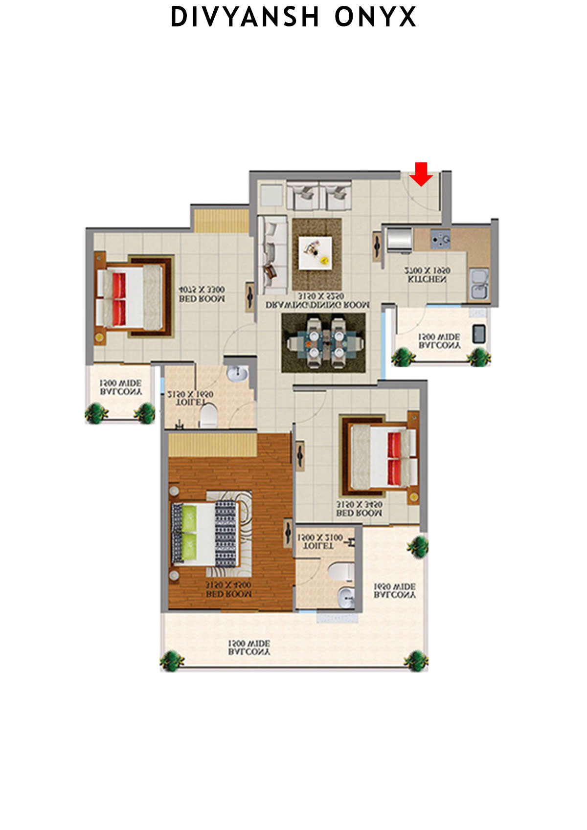 Divyansh Onyx Tower D2 Unit 6 Floor Plan