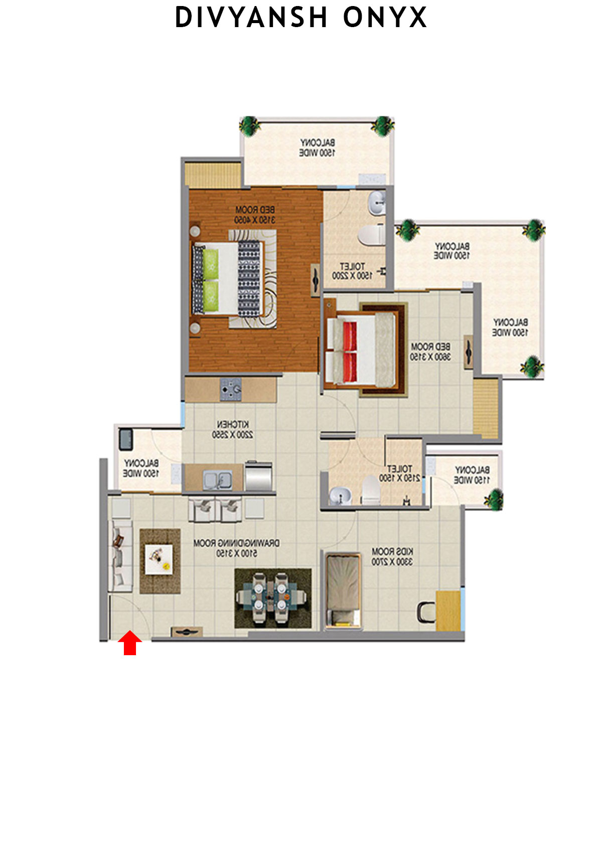 Divyansh Onyx Tower D3 Unit 5 Floor Plan