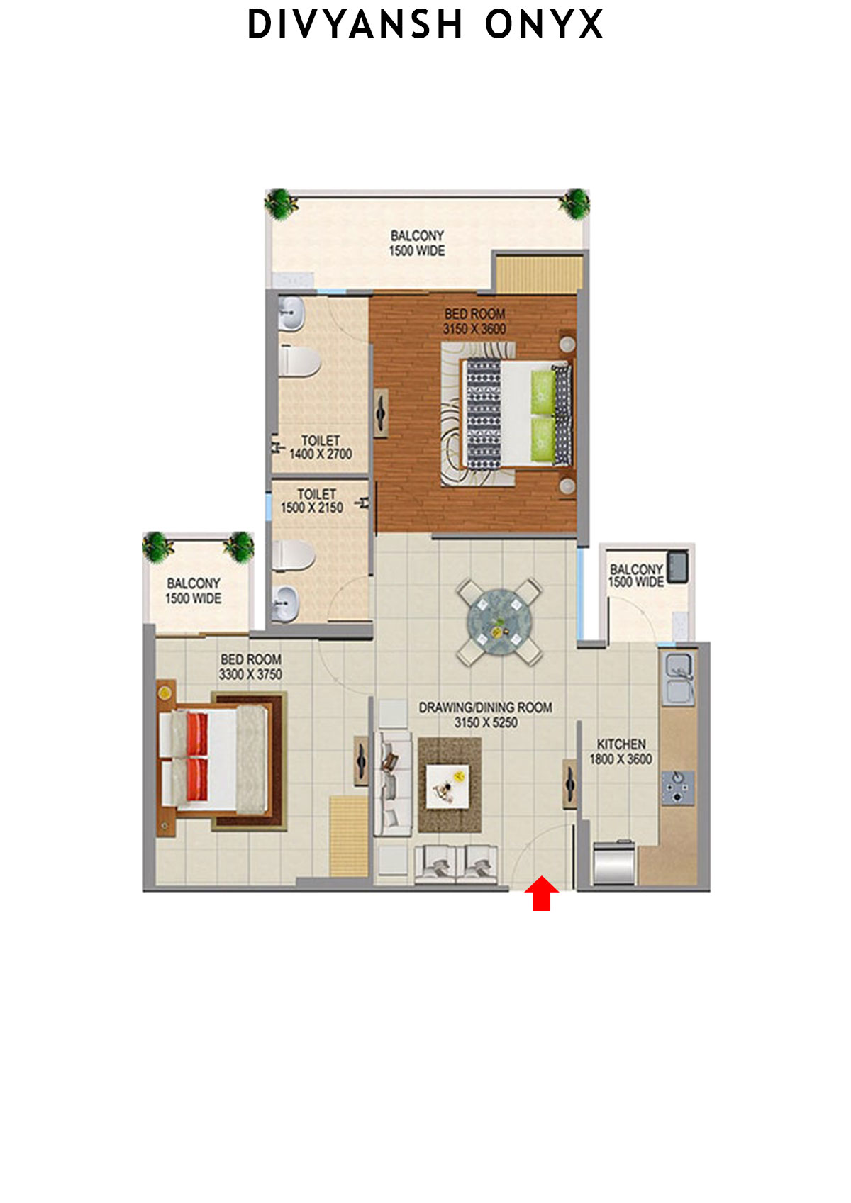 Divyansh Onyx Tower D3 Unit 6 Floor Plan