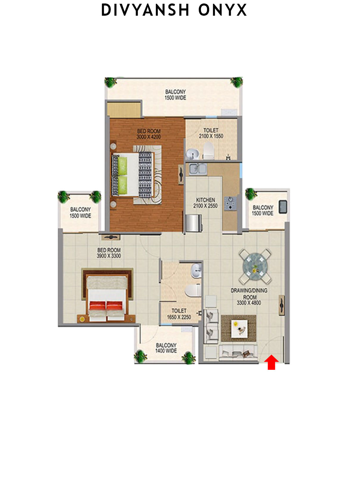 Divyansh Onyx Tower D3 Unit 8 Floor Plan