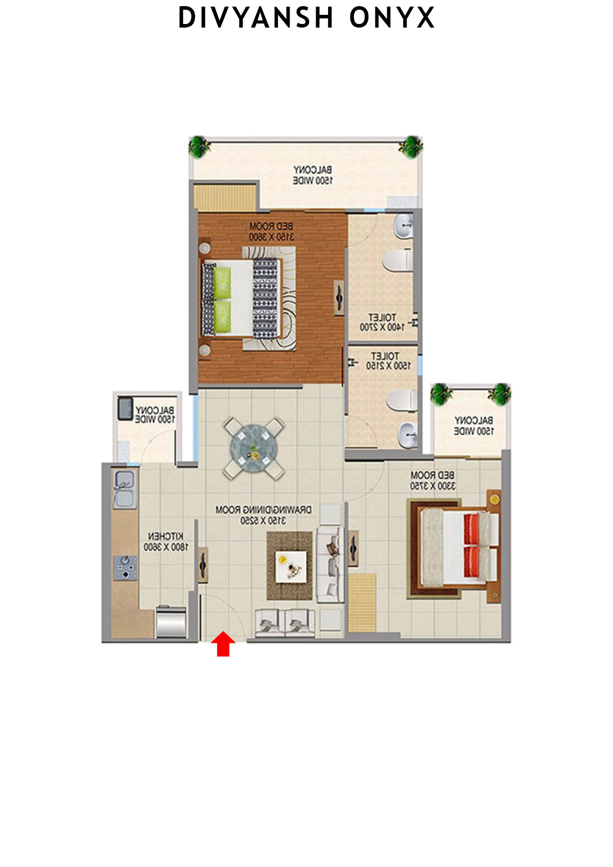 Divyansh Onyx Tower D4 Unit 6 Floor Plan