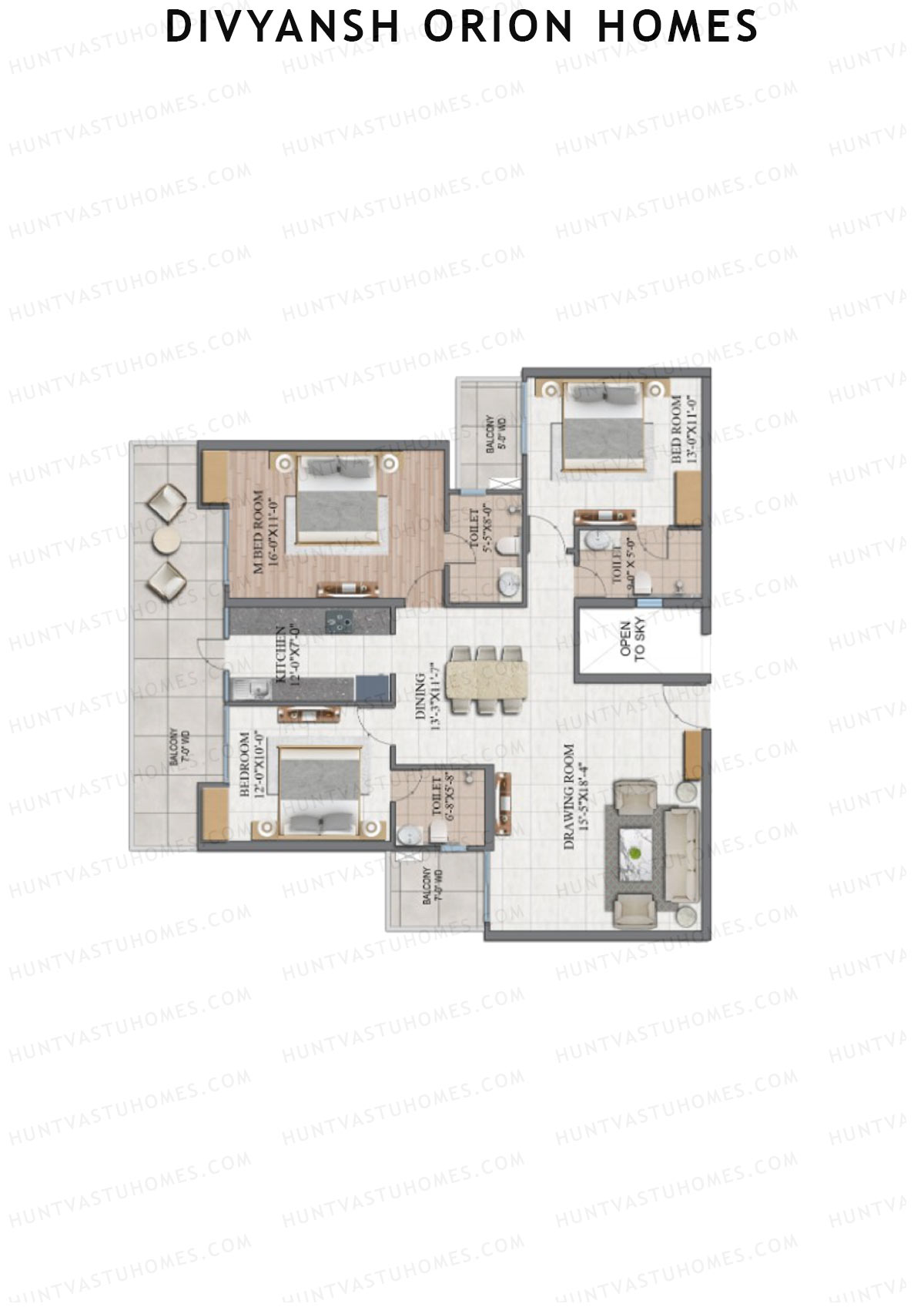 Divyansh Orion Homes Wing A Unit 11 Floor Plan
