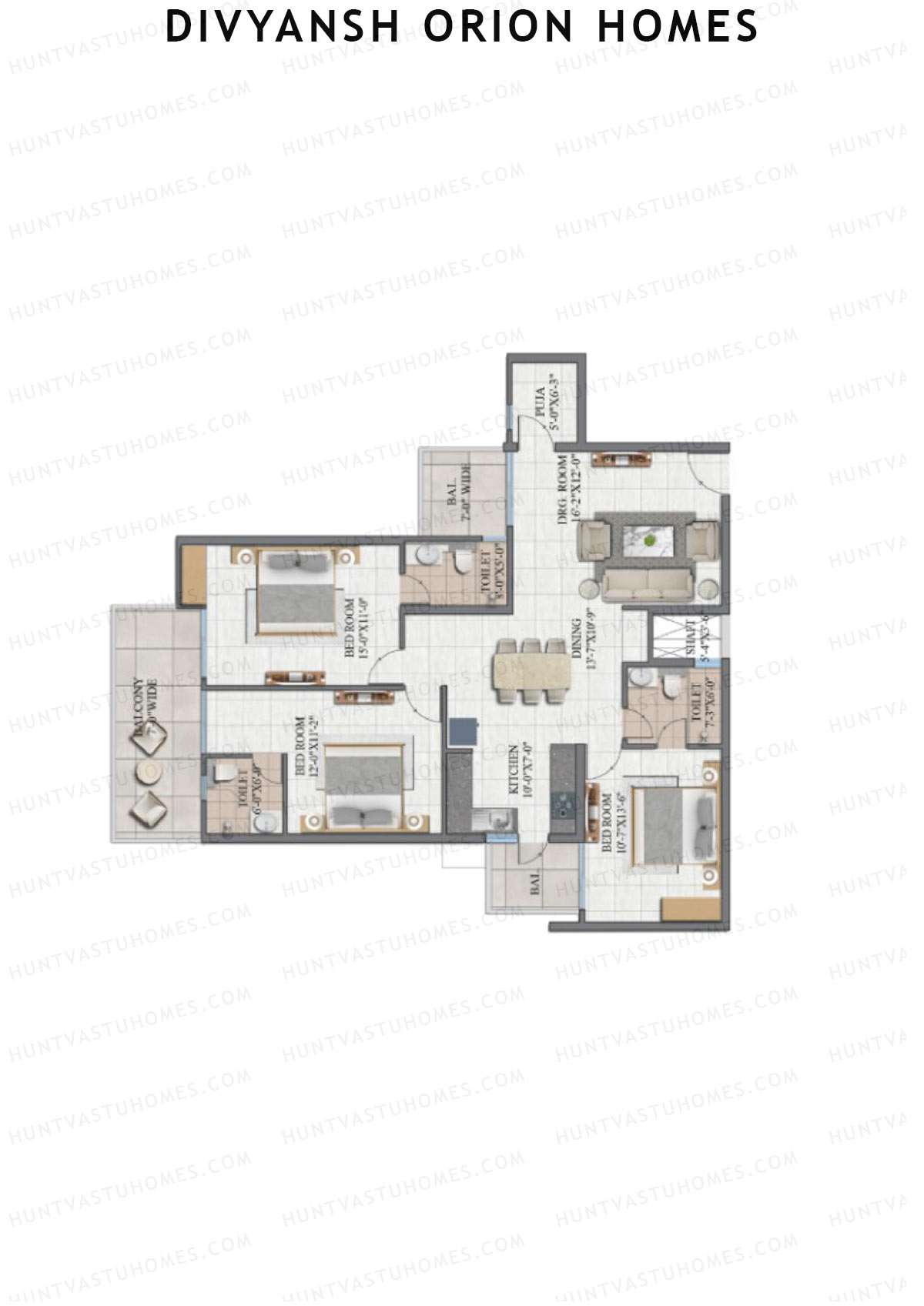 Divyansh Orion Homes Wing B Unit 12 Floor Plan