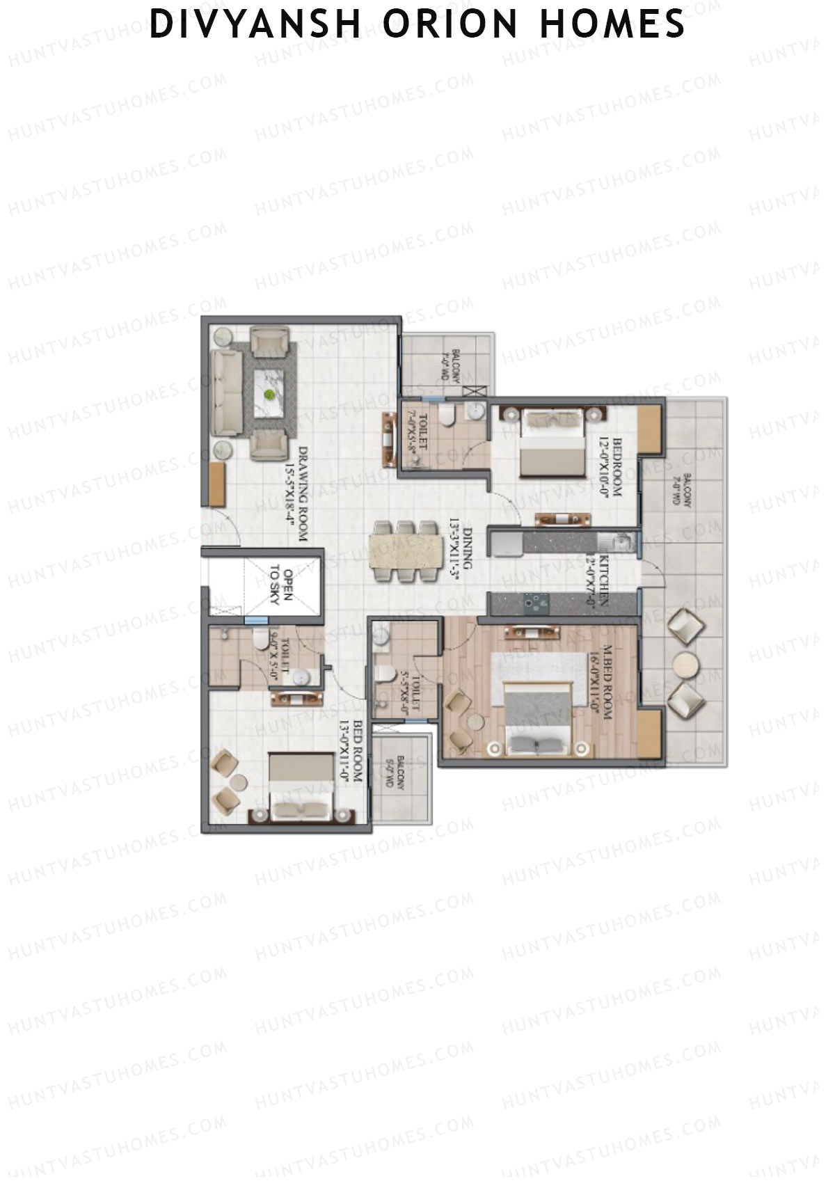 Divyansh Orion Homes Wing B Unit 6 Floor Plan