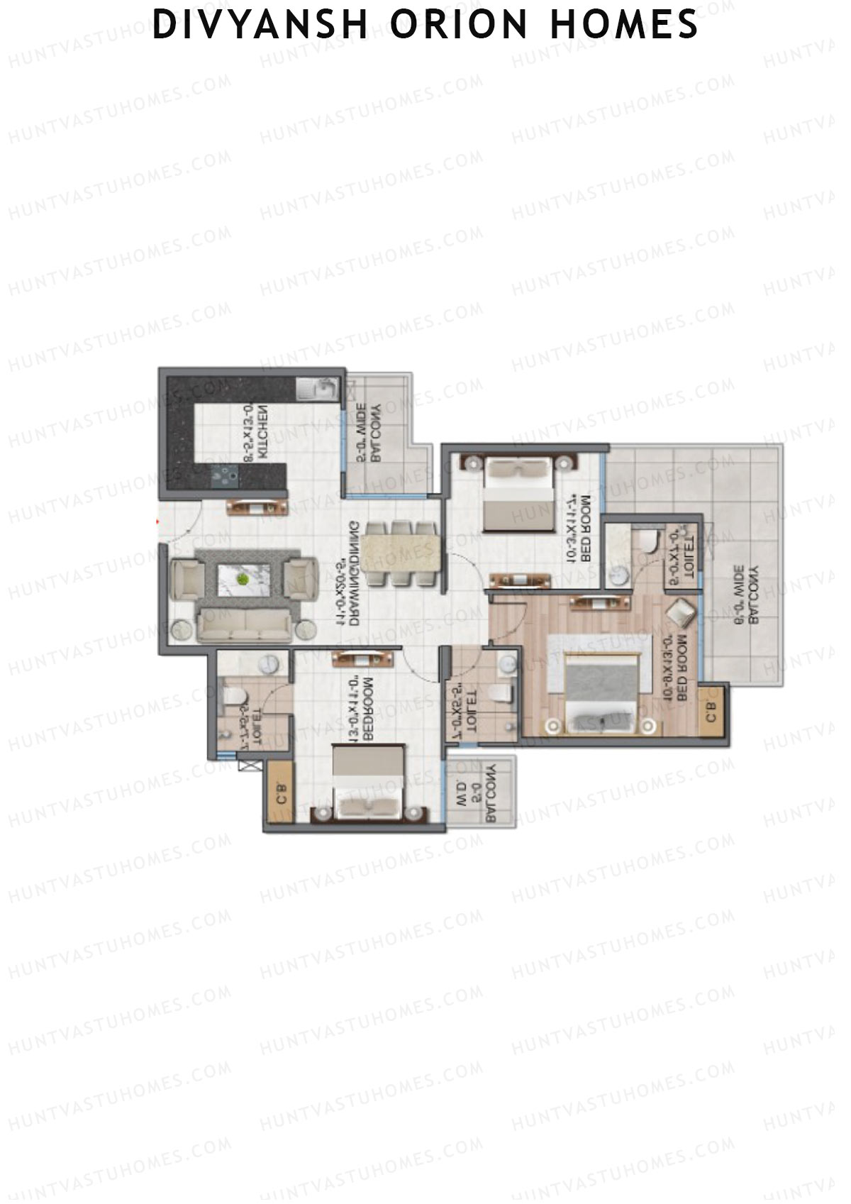 Divyansh Orion Homes Wing B Unit 7 Floor Plan