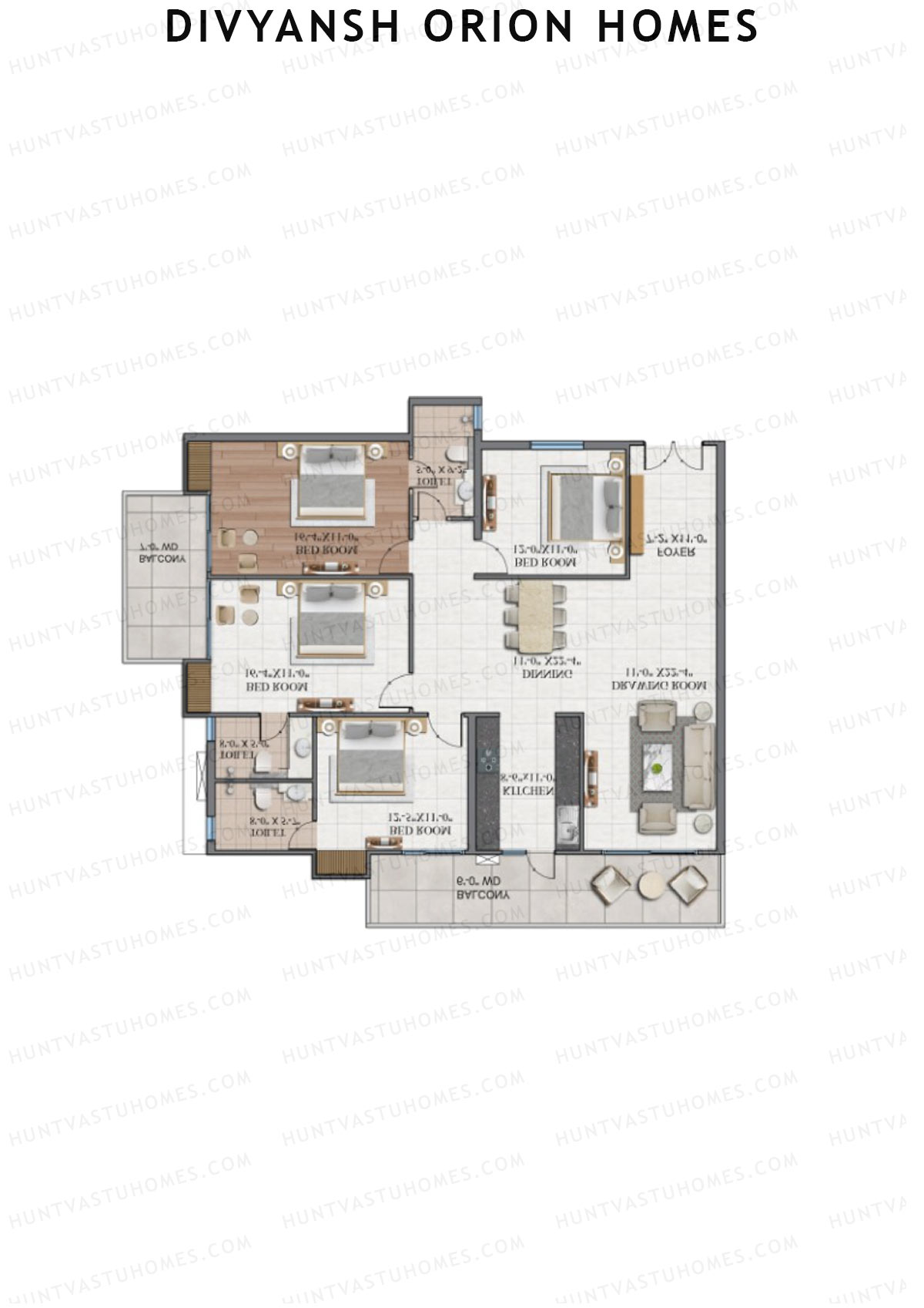 Divyansh Orion Homes Wing C Unit 14 Floor Plan