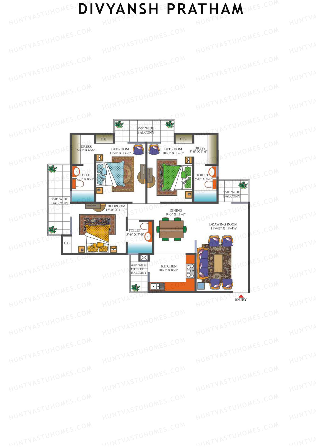 Divyansh Pratham Tower A Unit 3 Floor Plan