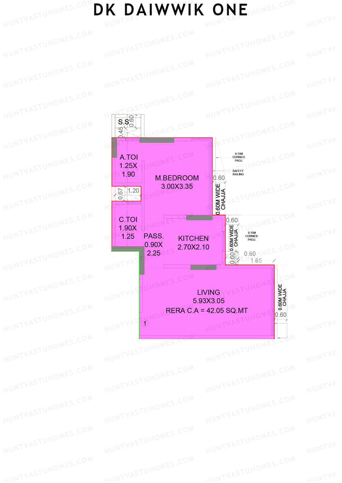 DK Daiwwik One Tower 1 Unit 1 Floor Plan