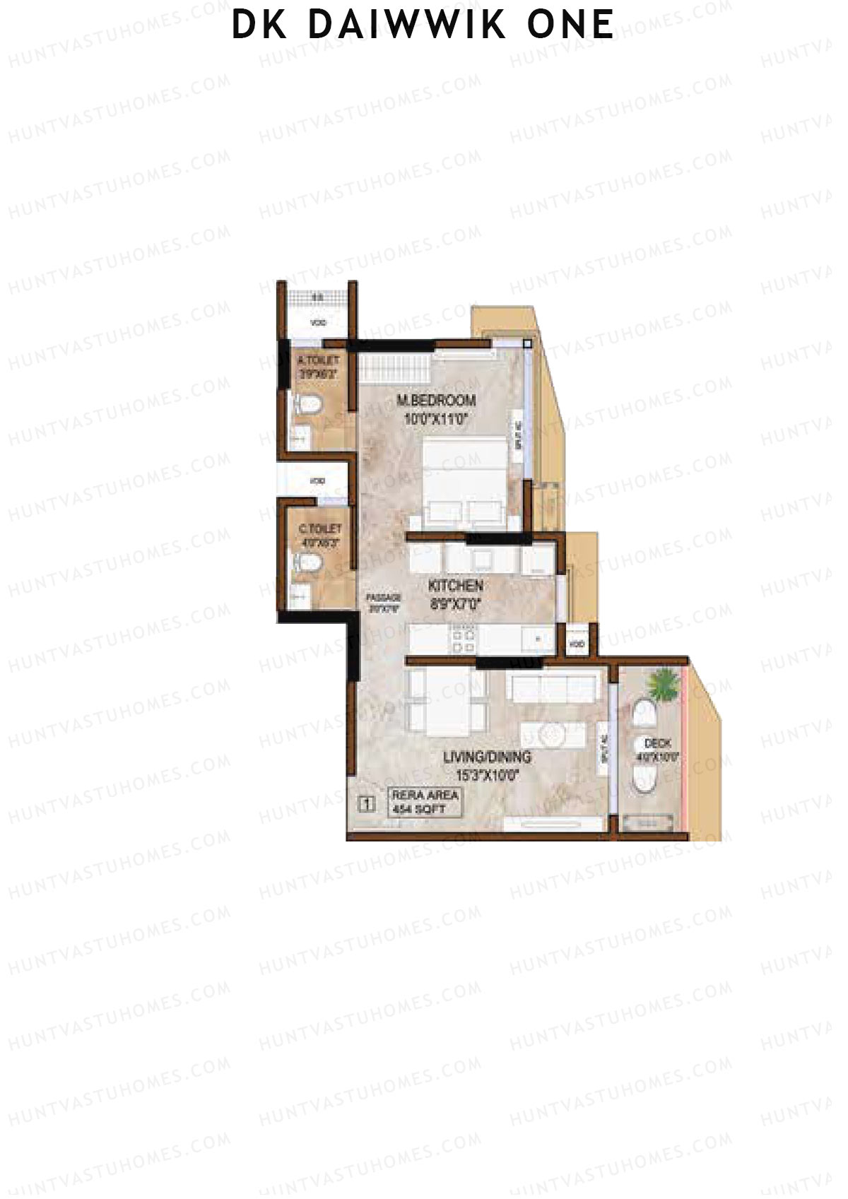 DK Daiwwik One Tower 1 Unit 1 Floor Plan