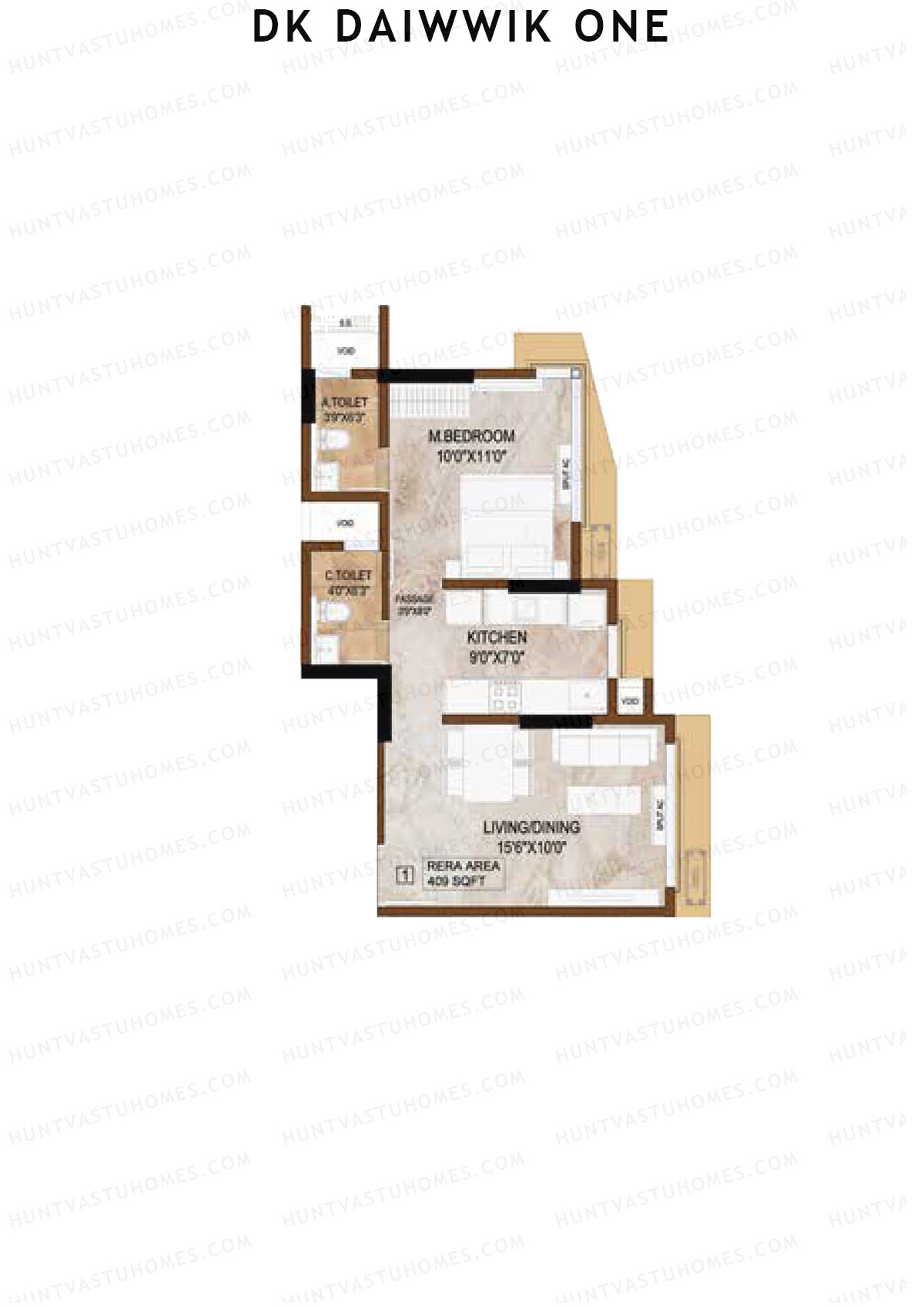DK Daiwwik One Tower 1 Unit 1 (Type 1) Floor Plan