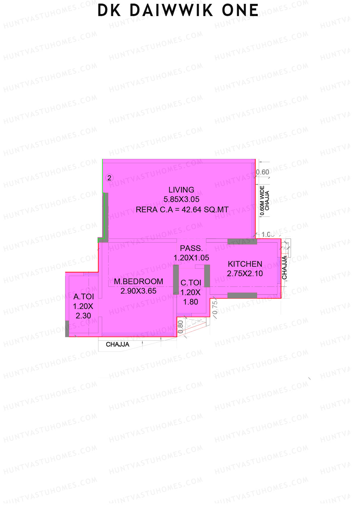 DK Daiwwik One Tower 1 Unit 2 Floor Plan