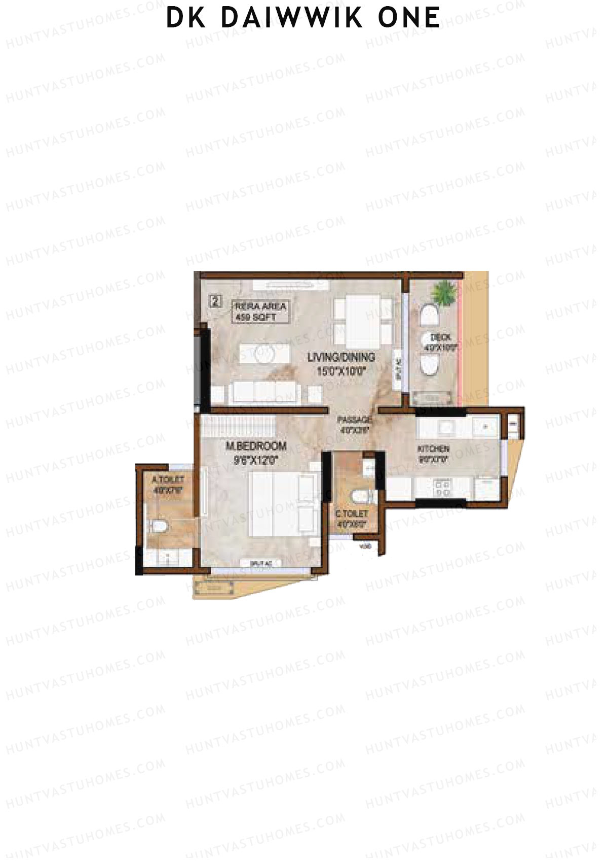 DK Daiwwik One Tower 1 Unit 2 Floor Plan