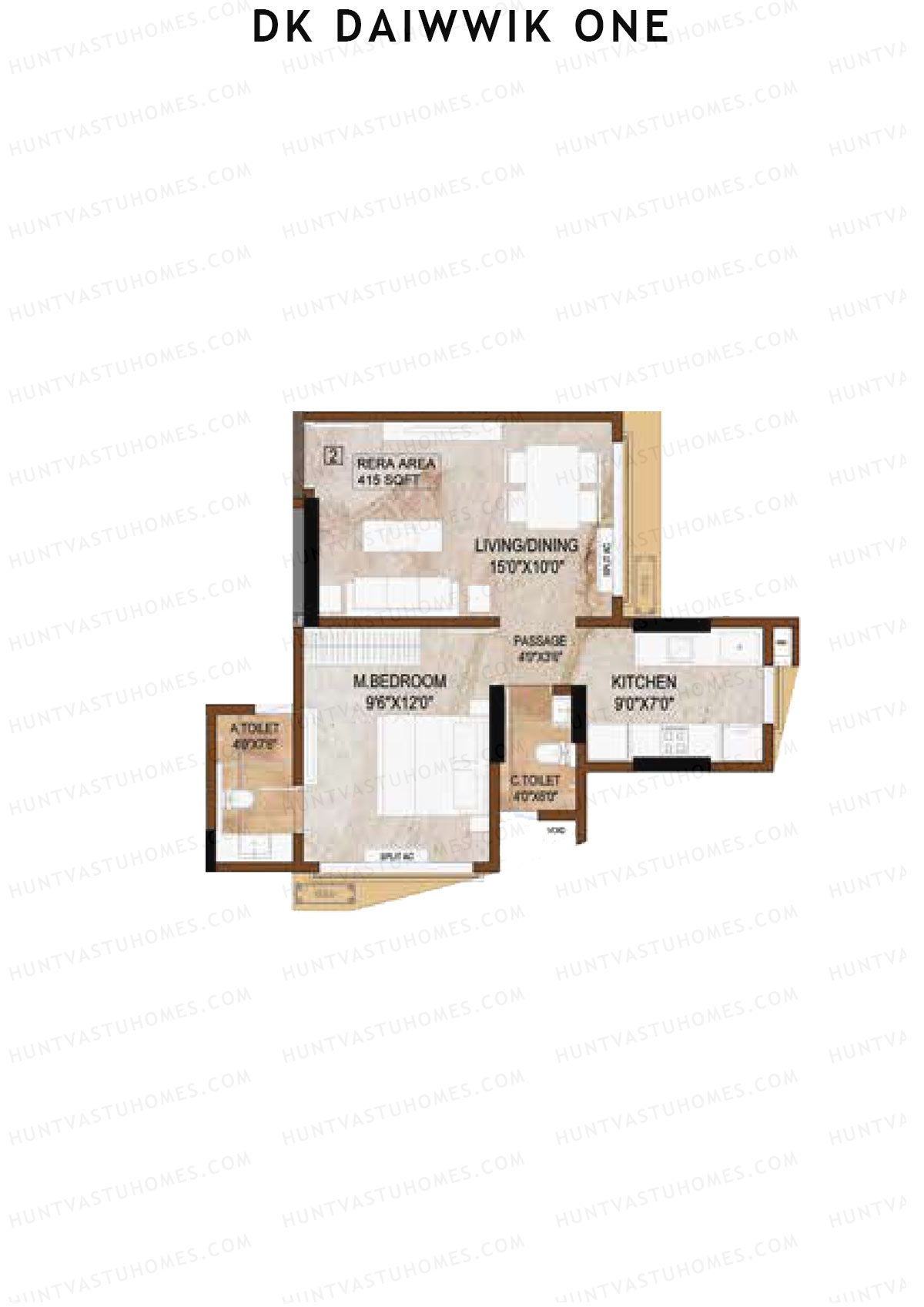 DK Daiwwik One Tower 1 Unit 2 (Type 2) Floor Plan