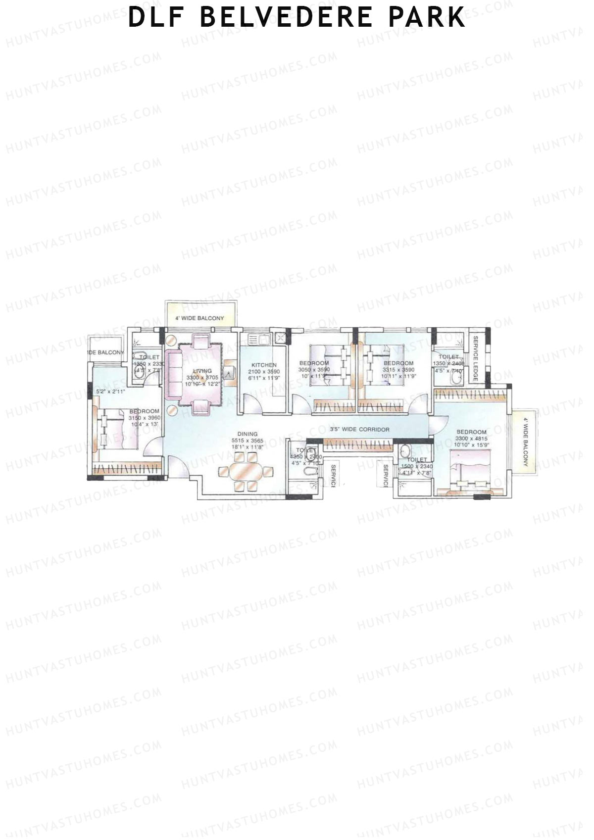 DLF Belvedere Park Block A Unit 1 Floor Plan