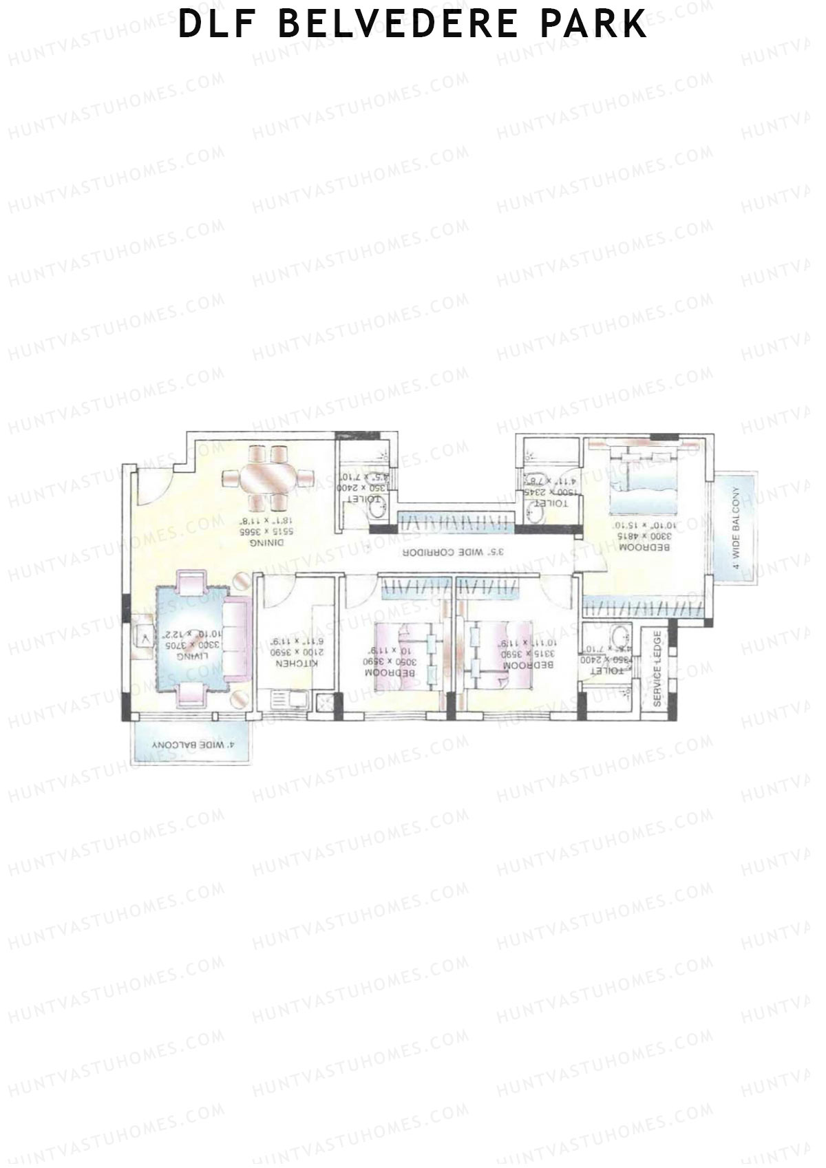 DLF Belvedere Park Block A Unit 2 Floor Plan