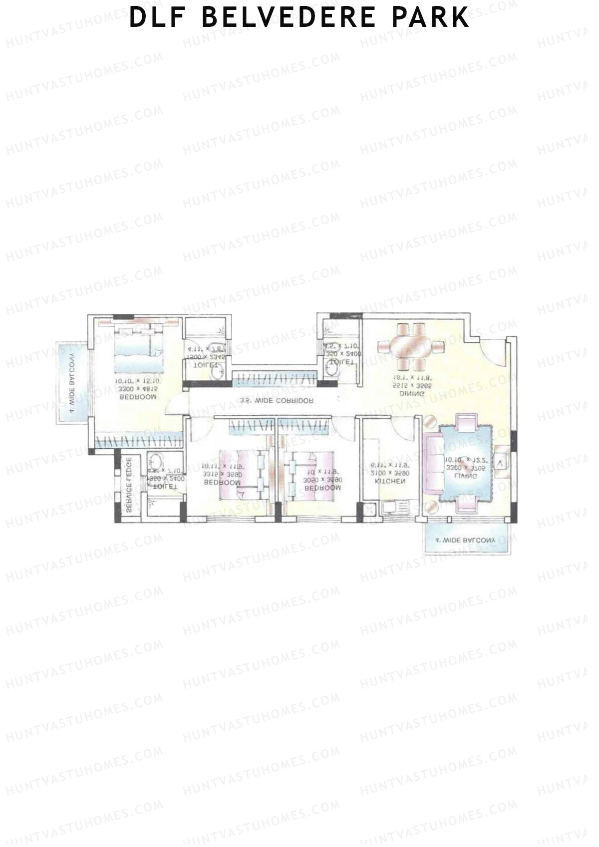 DLF Belvedere Park Block A Unit 3 Floor Plan