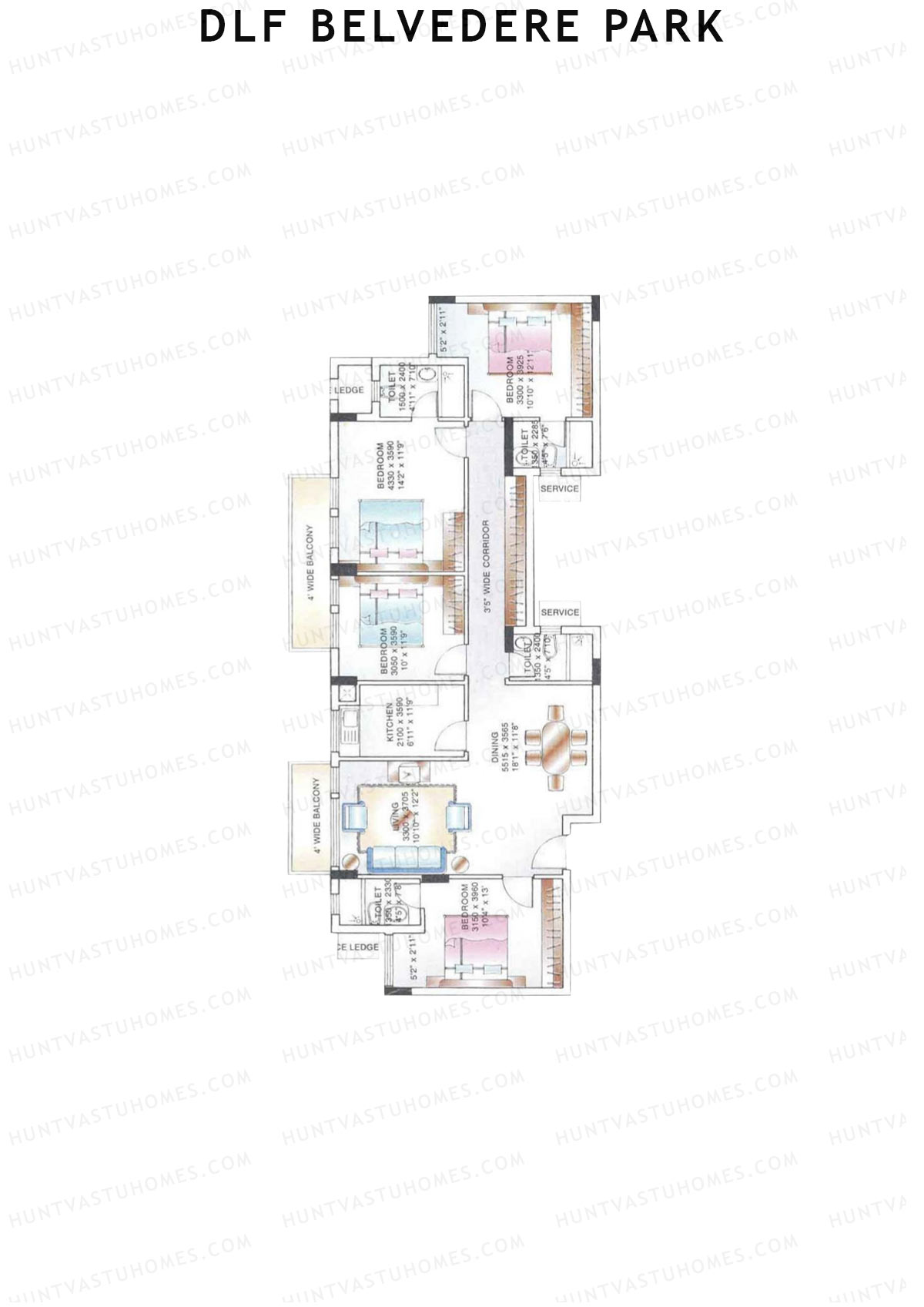 DLF Belvedere Park Block A Unit 5 Floor Plan