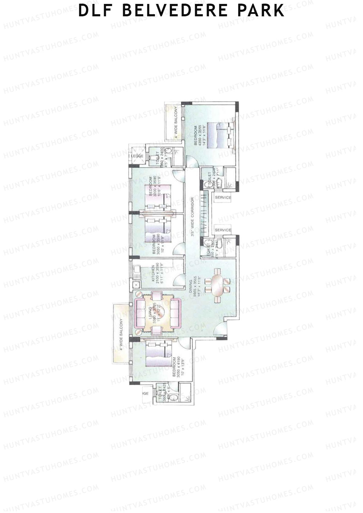 DLF Belvedere Park Block B Unit 3 Floor Plan