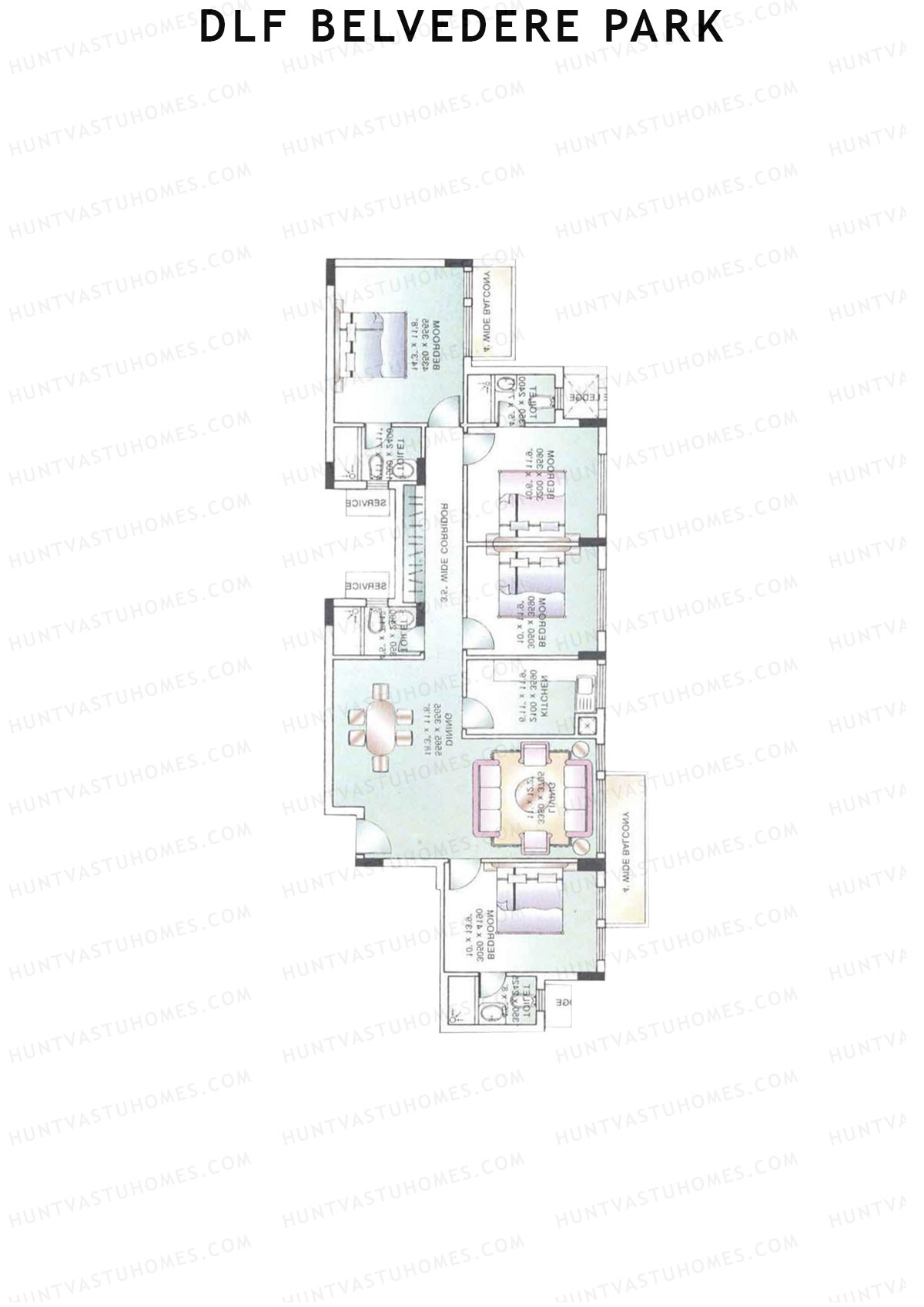 DLF Belvedere Park Block B Unit 4 Floor Plan