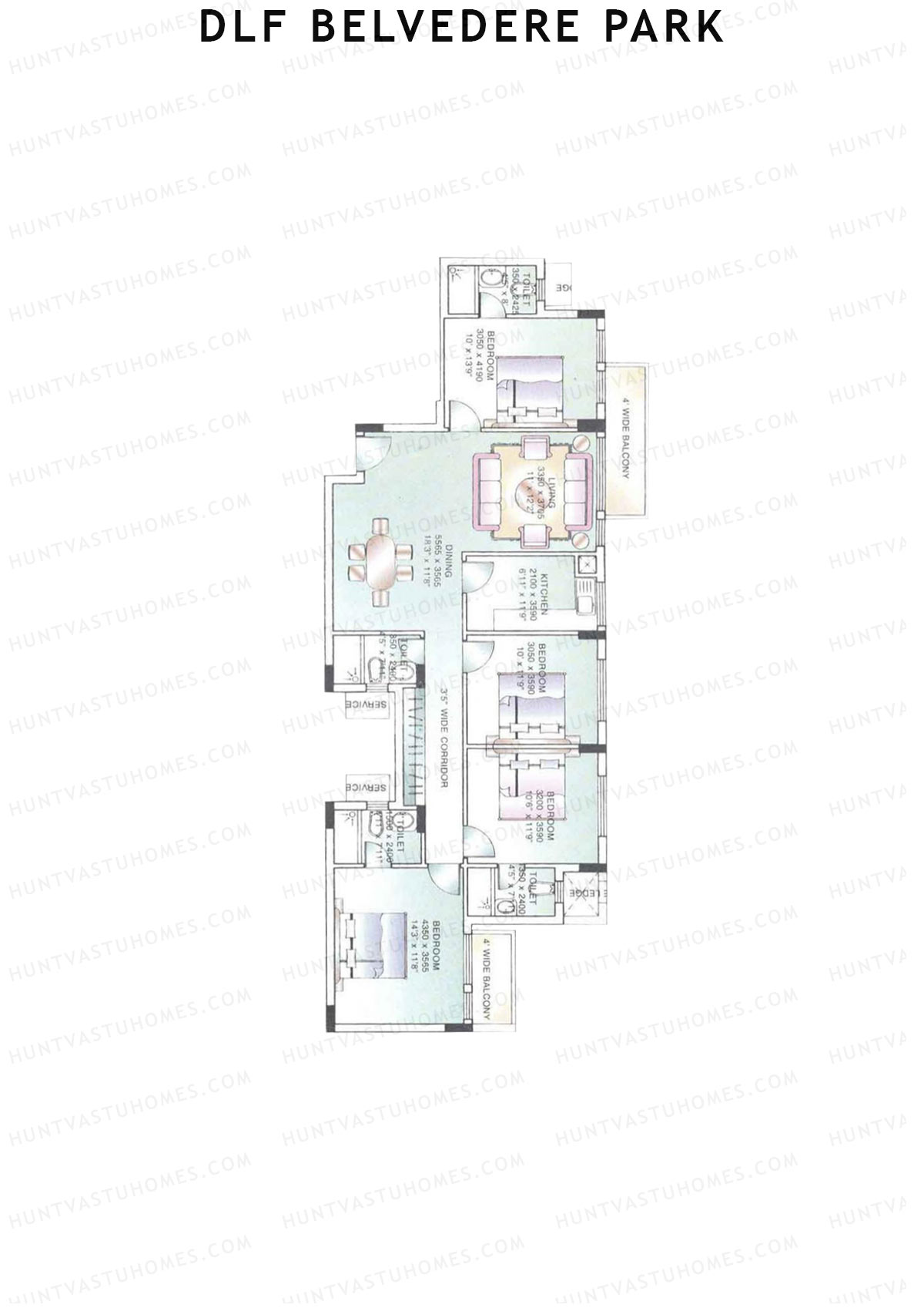 DLF Belvedere Park Block C Unit 1 Floor Plan