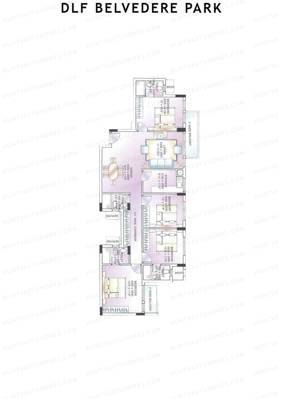 DLF Belvedere Park Block D Unit 1 Floor Plan