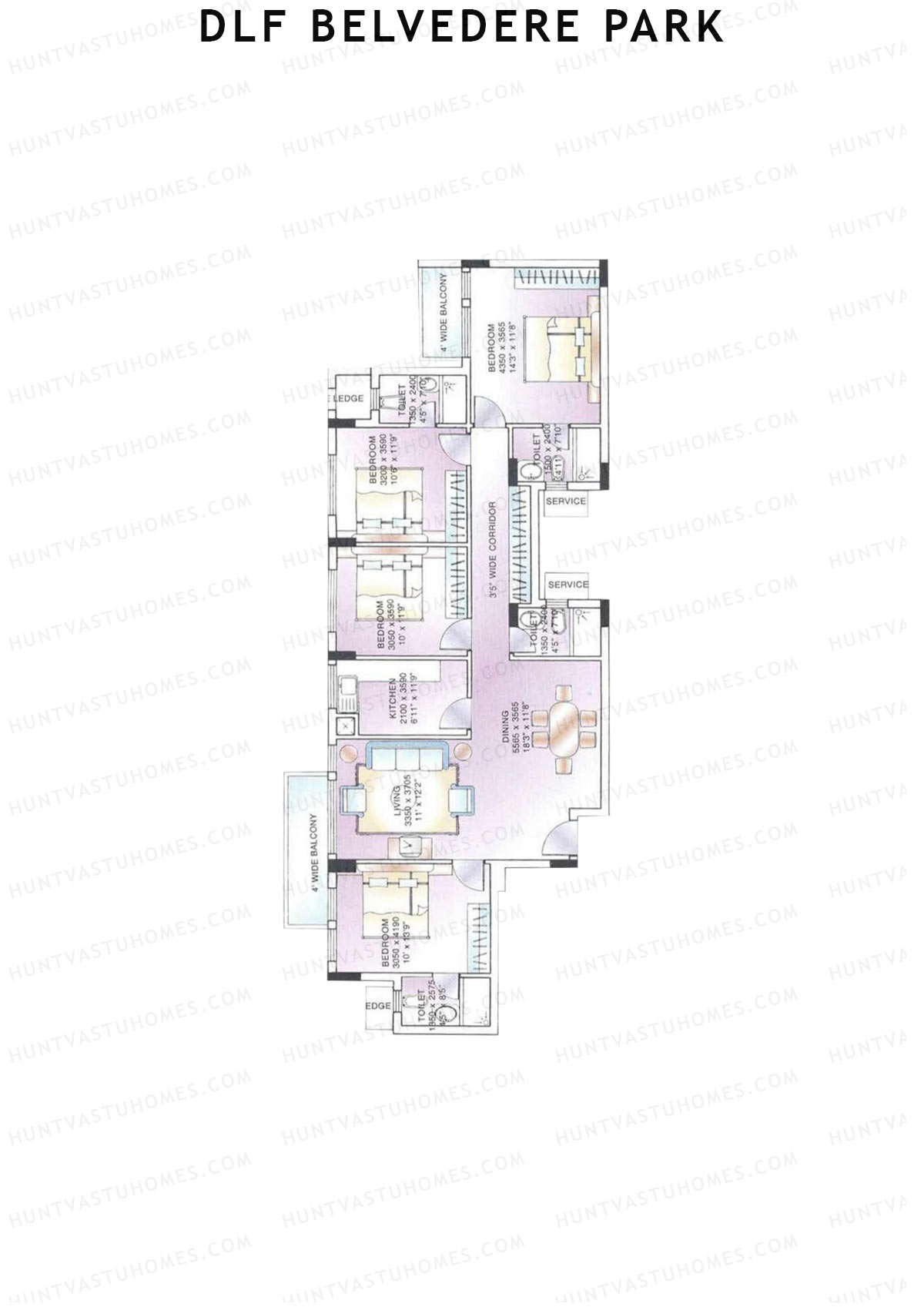 DLF Belvedere Park Block D Unit 3 Floor Plan