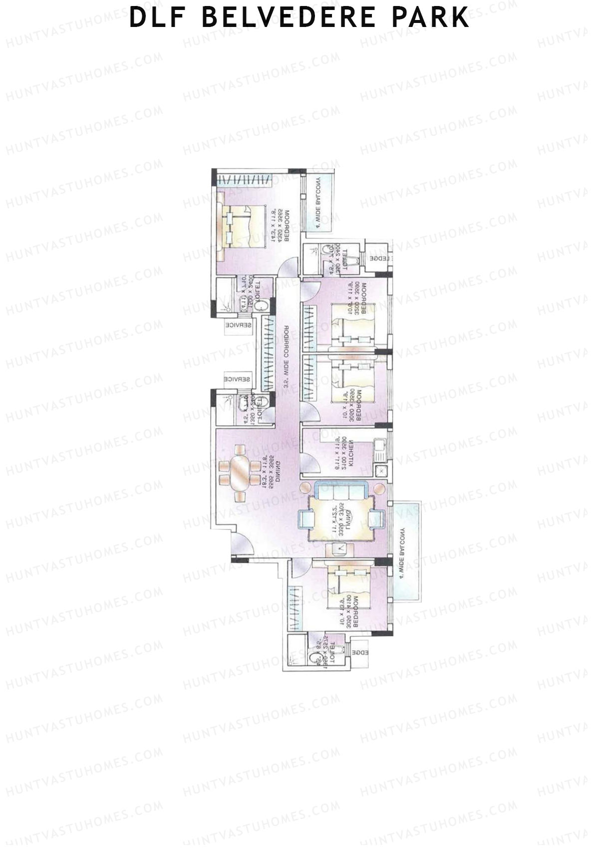 DLF Belvedere Park Block D Unit 4 Floor Plan