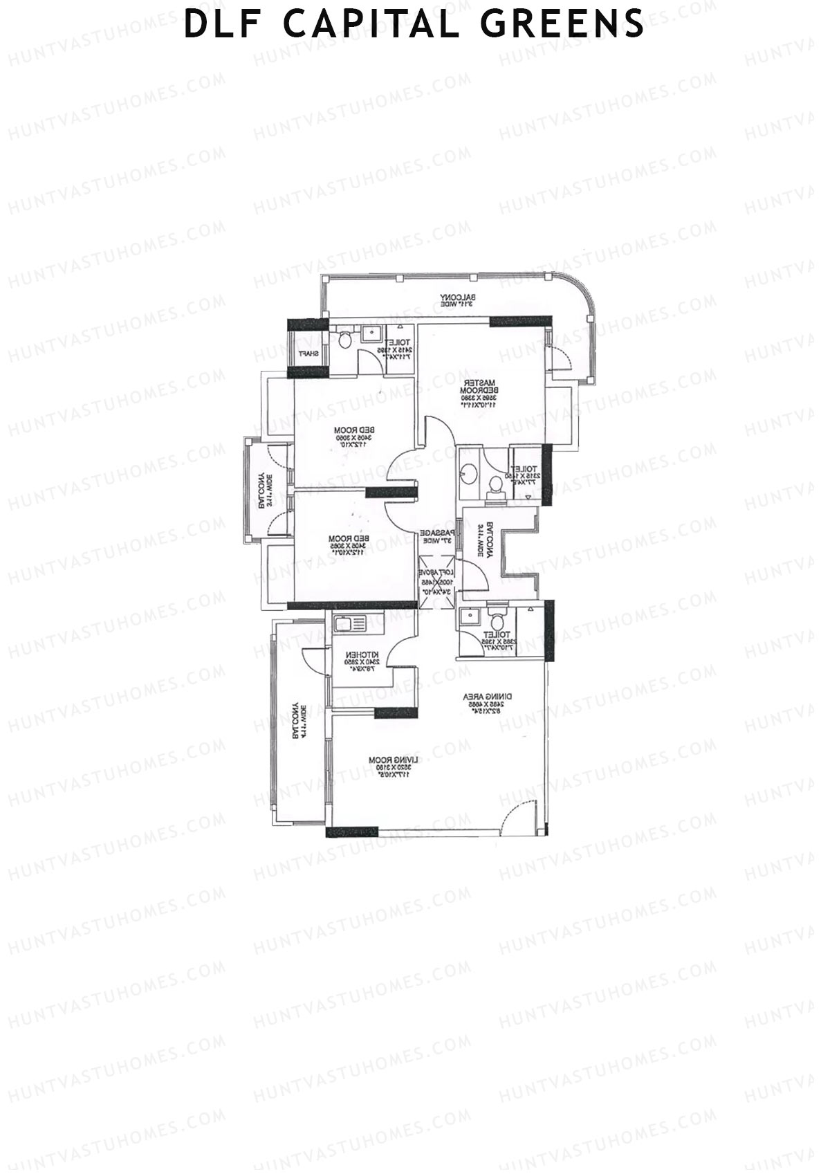 Dlf Capital Greens Tower A Unit 4 Floor Plan