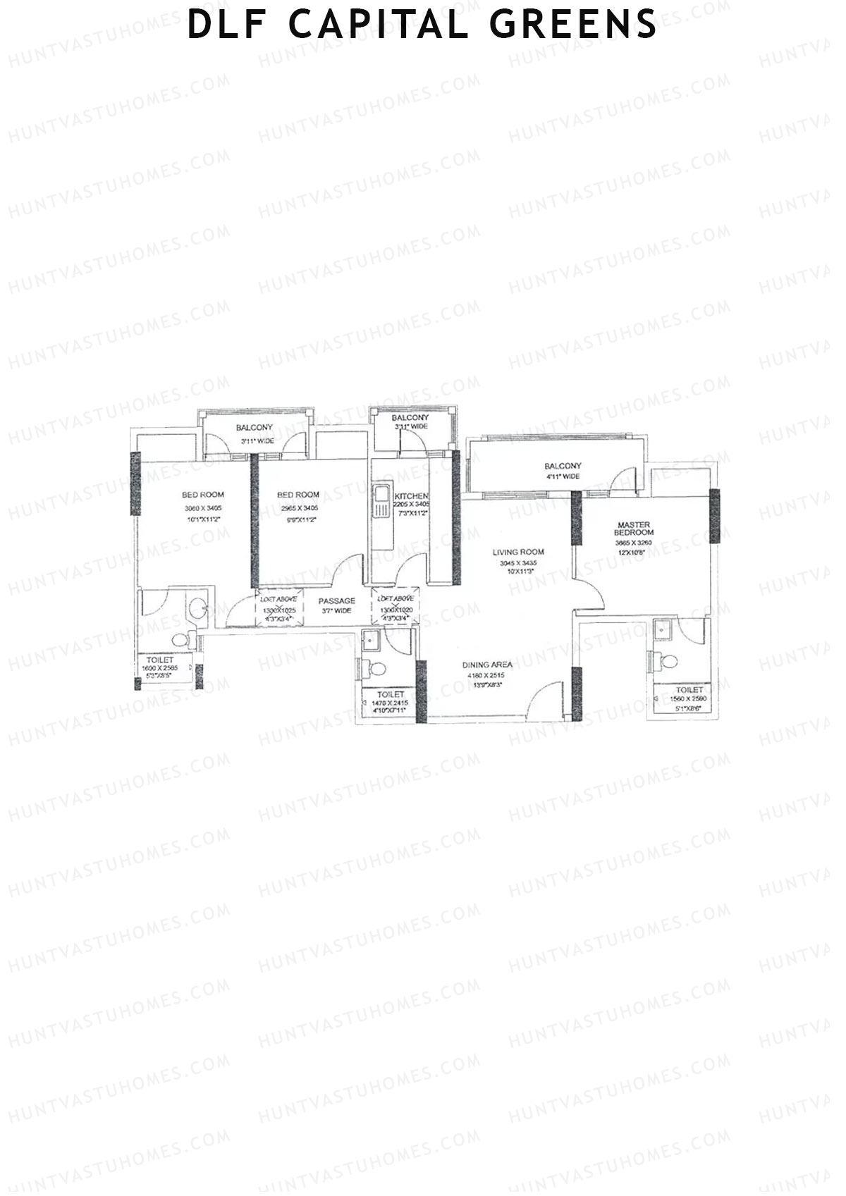 Dlf Capital Greens Tower A Unit 5 Floor Plan