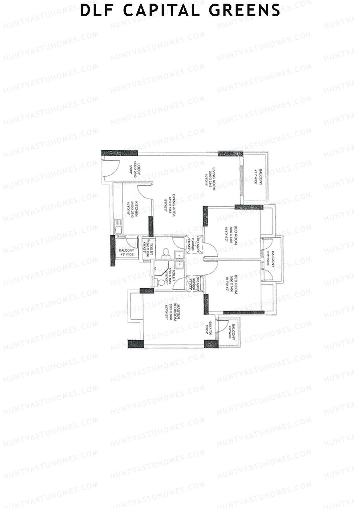 Dlf Capital Greens Tower A Unit 6 Floor Plan