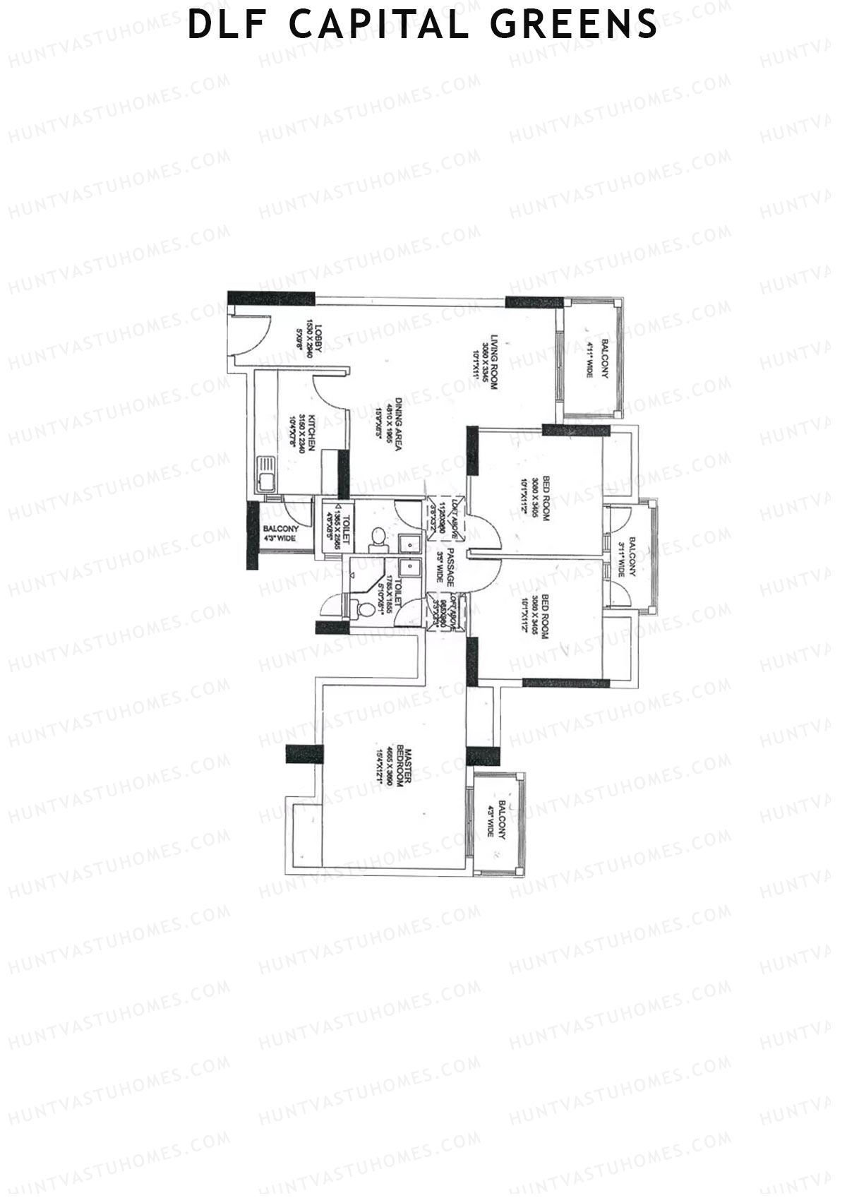 Dlf Capital Greens Tower A Unit 6 Floor Plan