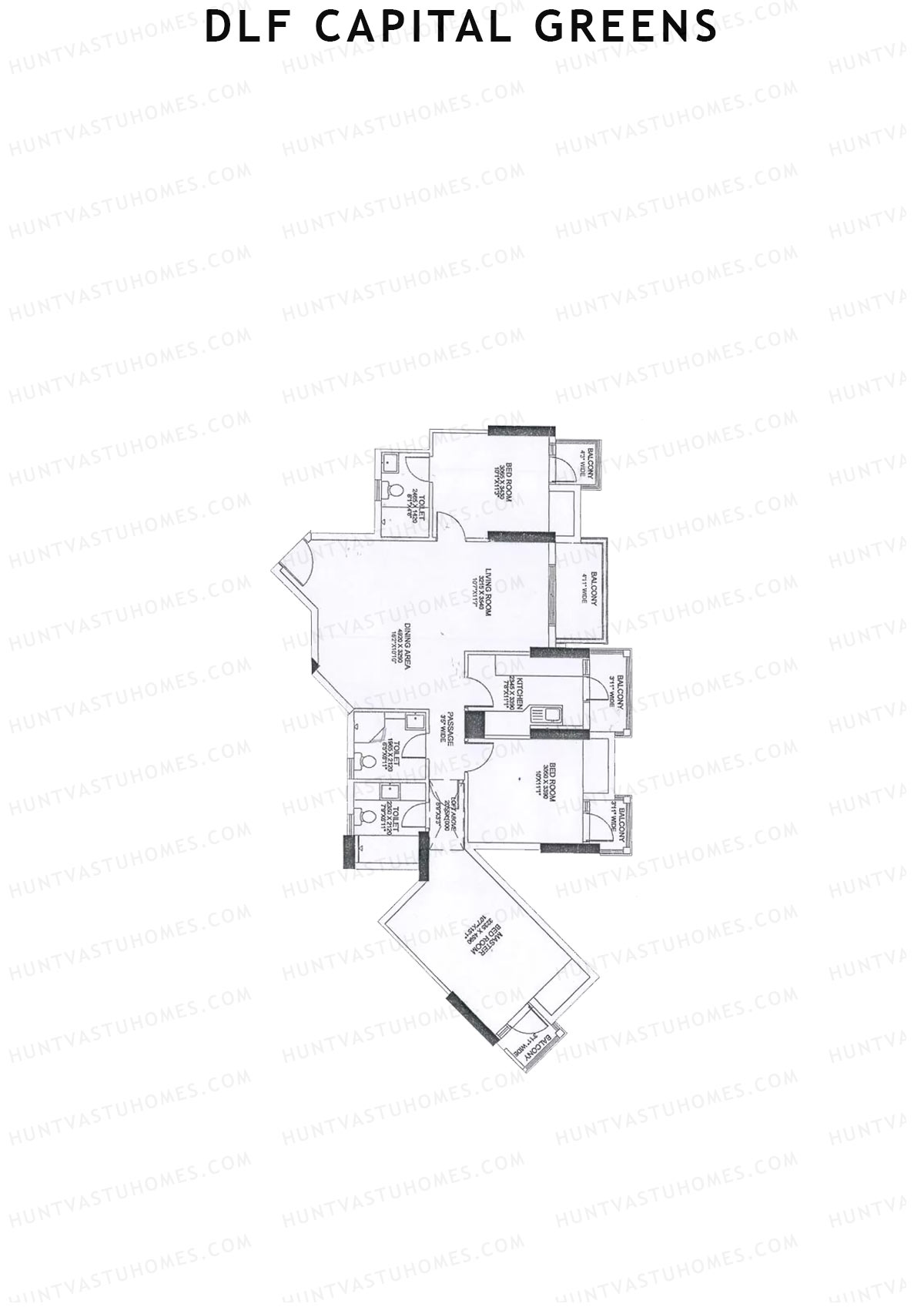 Dlf Capital Greens Tower B Unit 4 Floor Plan