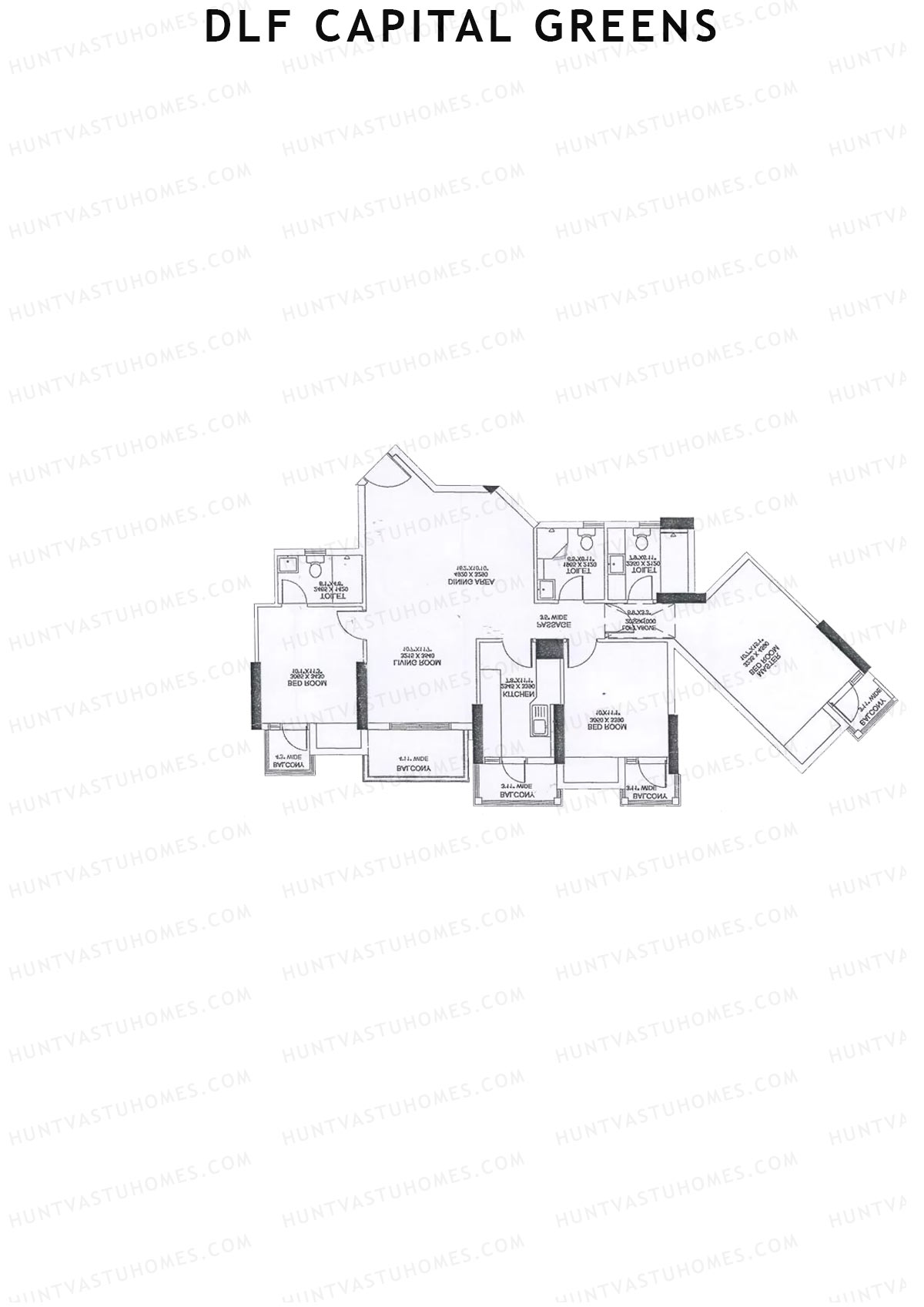 Dlf Capital Greens Tower B Unit 5 Floor Plan