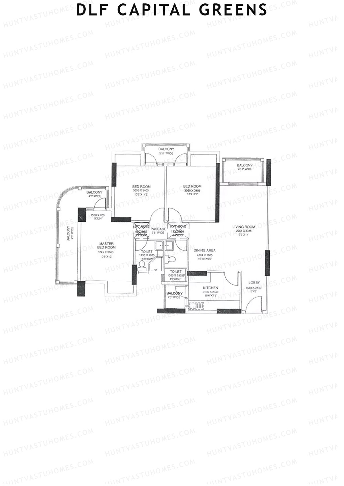 Dlf Capital Greens Tower C Unit 1 Floor Plan