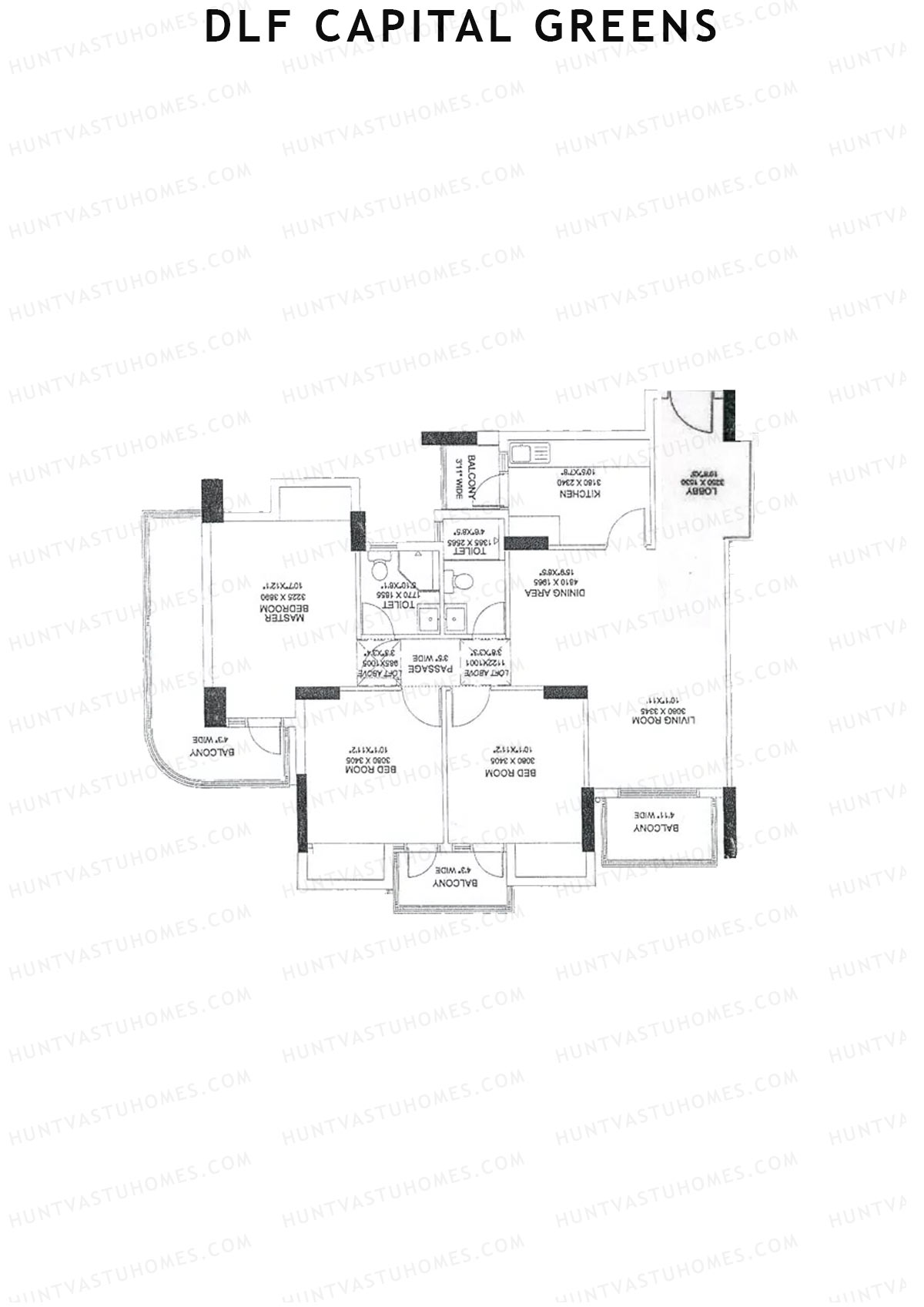 Dlf Capital Greens Tower C Unit 6 Floor Plan
