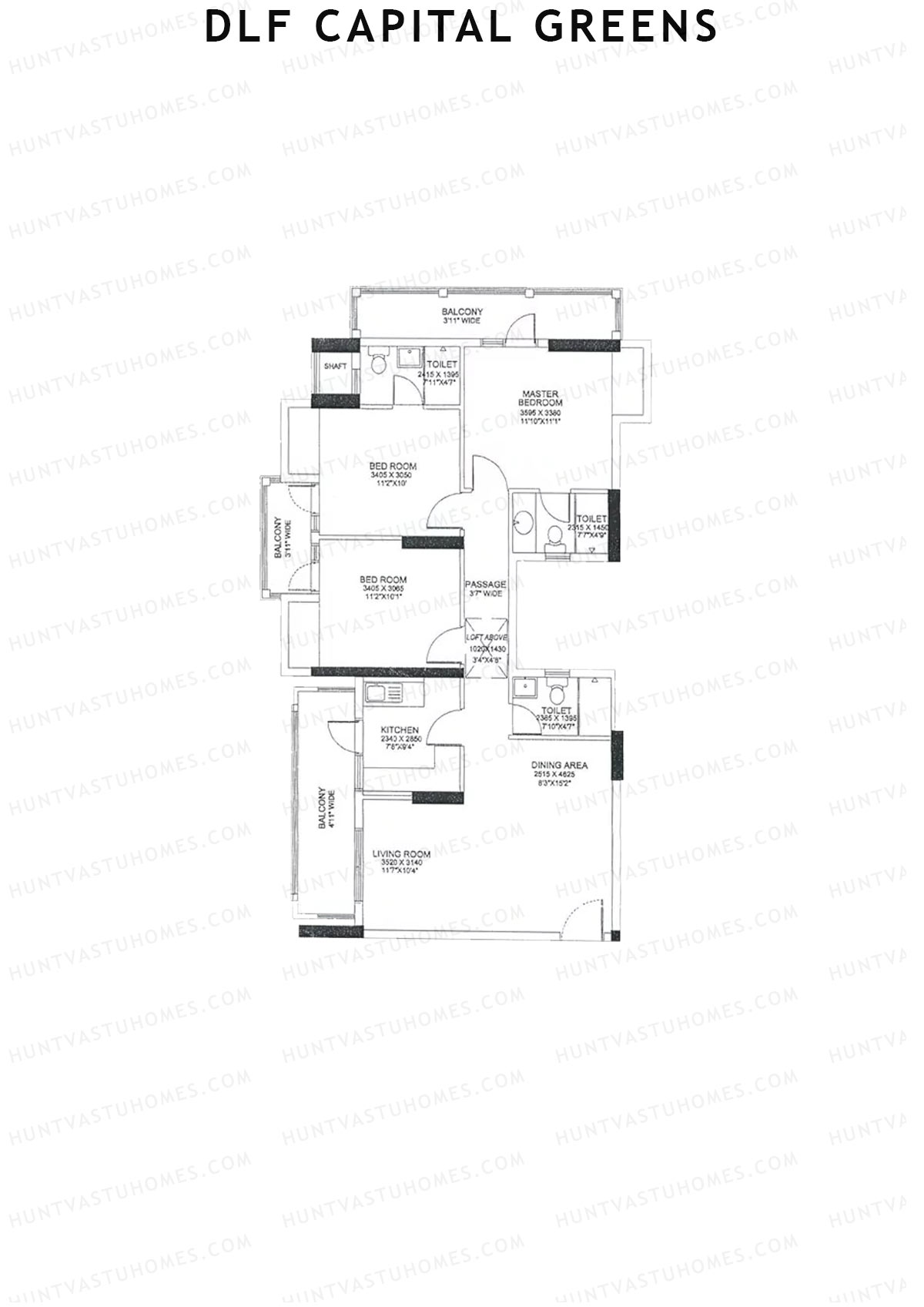 Dlf Capital Greens Tower D Unit 1 Floor Plan