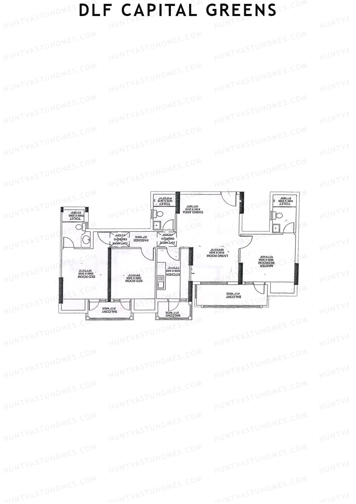 Dlf Capital Greens Tower D Unit 5 Floor Plan