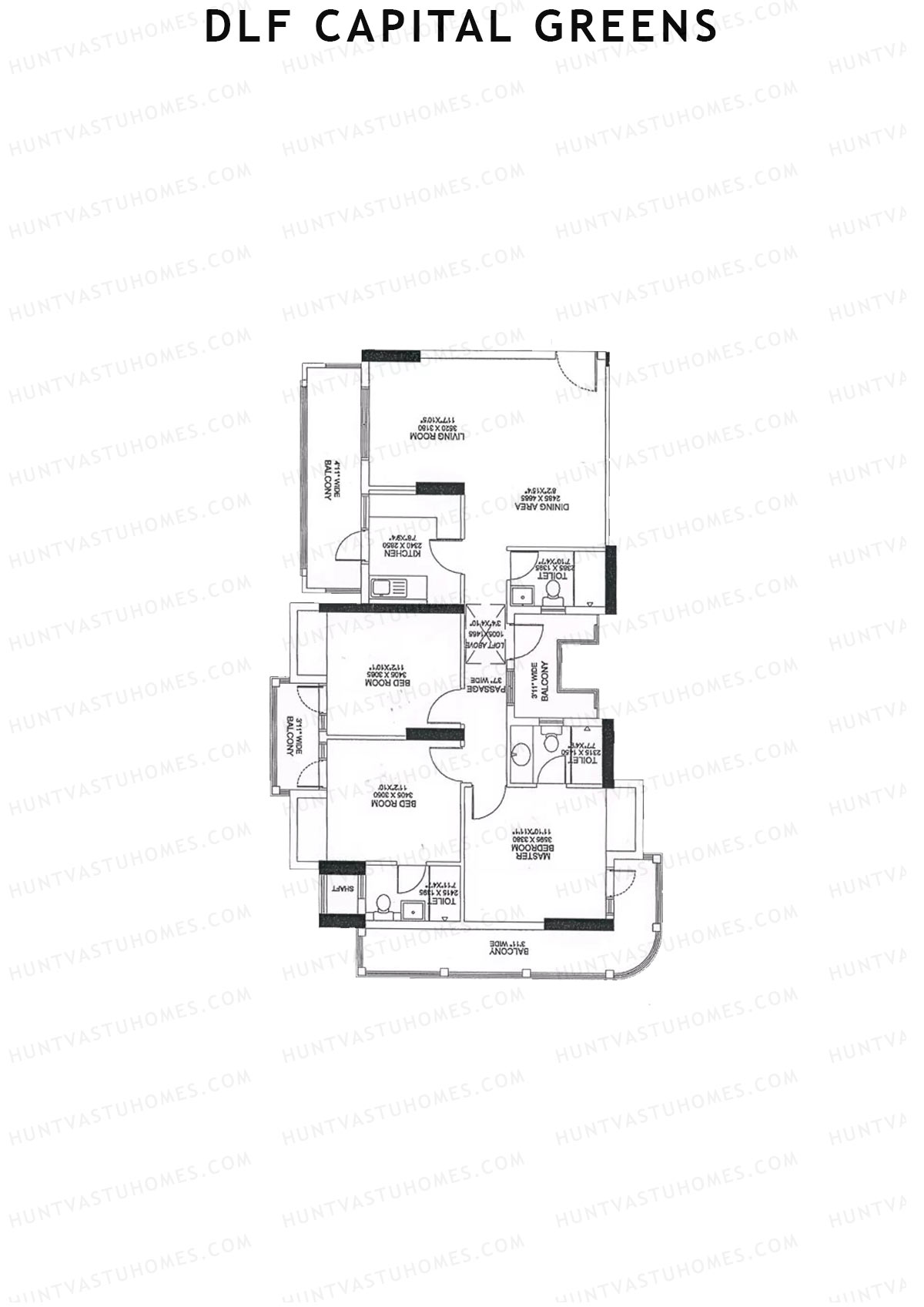 Dlf Capital Greens Tower D Unit 6 Floor Plan