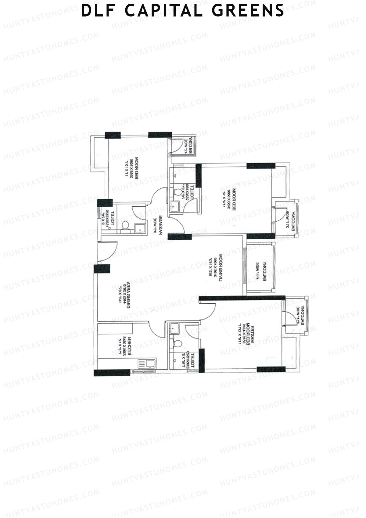 Dlf Capital Greens Tower E Unit 2 Floor Plan