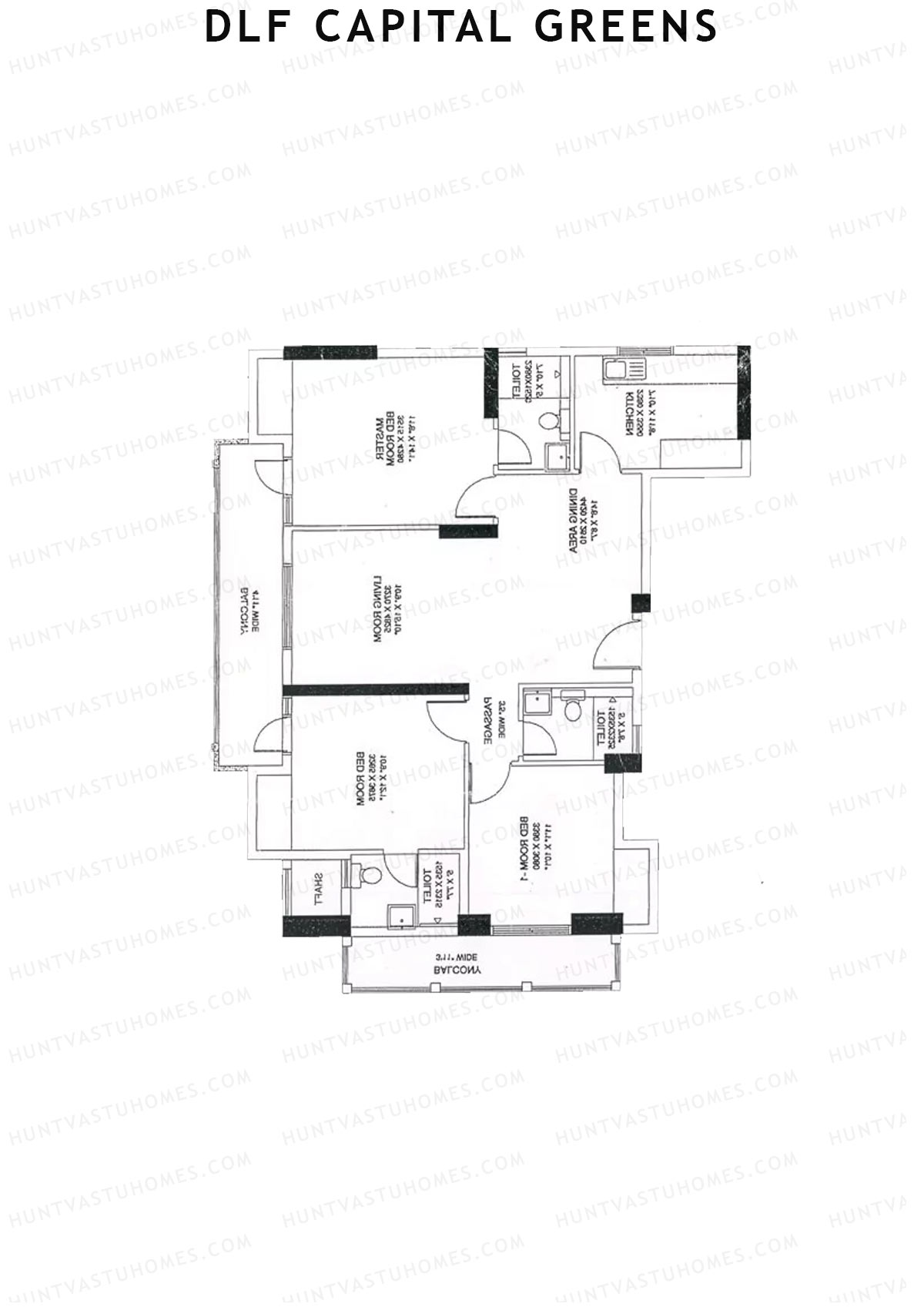 Dlf Capital Greens Tower E Unit 4 Floor Plan