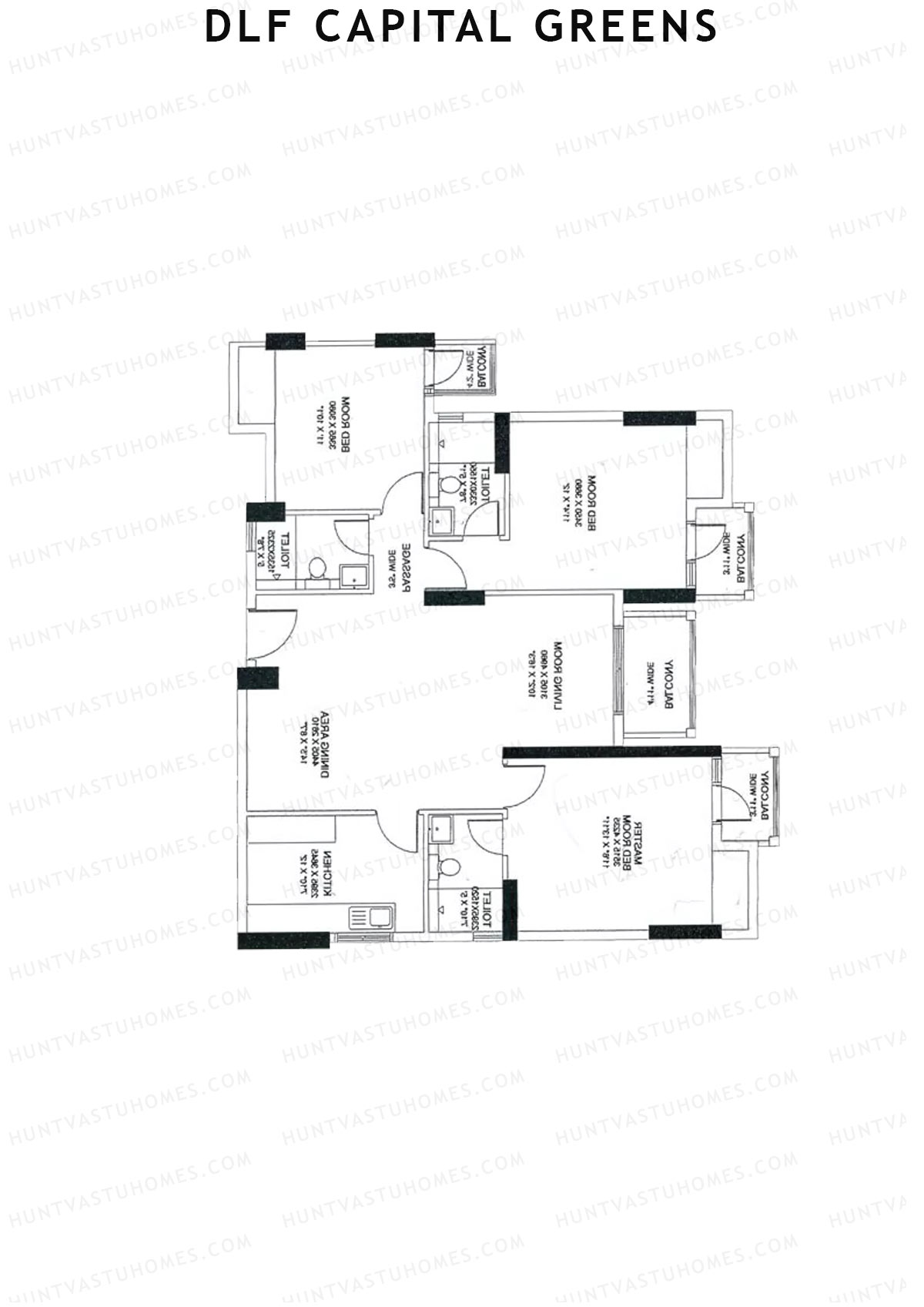 Dlf Capital Greens Tower F Unit 2 Floor Plan