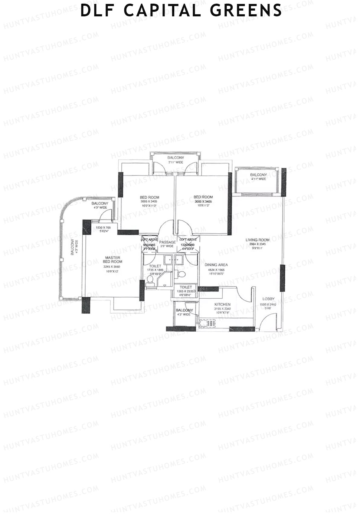 Dlf Capital Greens Tower H Unit 4 Floor Plan