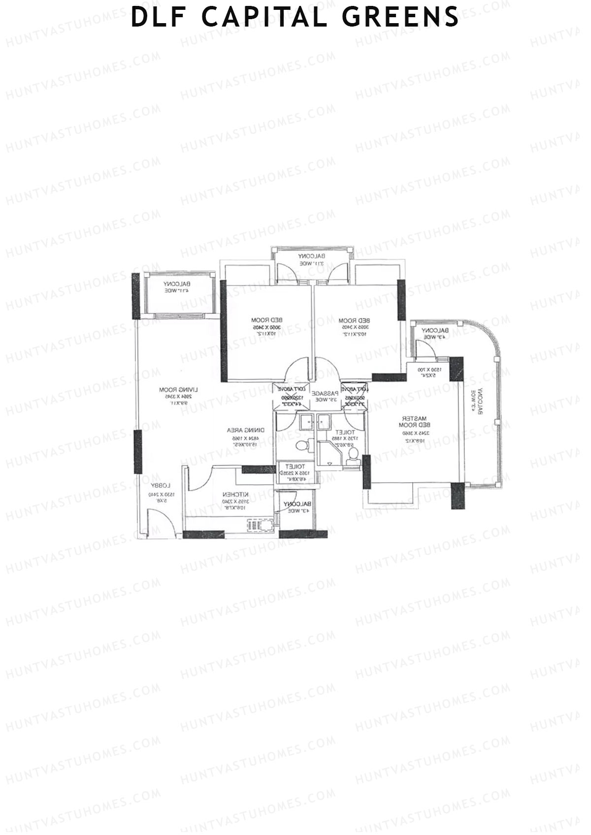 Dlf Capital Greens Tower H Unit 6 Floor Plan