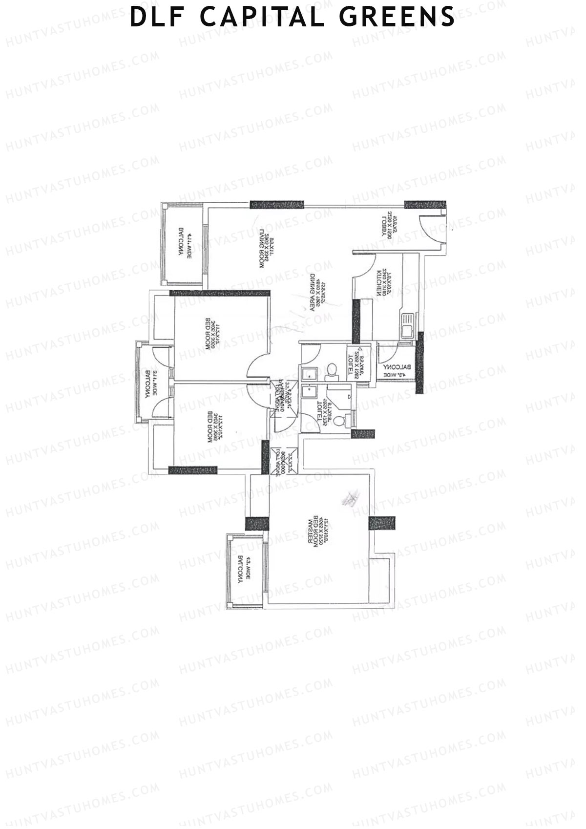 Dlf Capital Greens Tower J Unit 1 Floor Plan